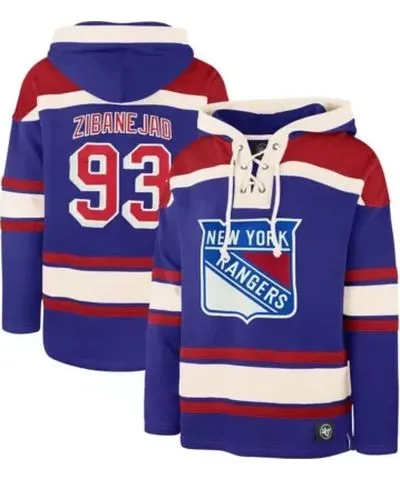 '47 Men's NHL Mika Zibanejad New York Rangers Player Name & Number Lacer Pullover Hoodie