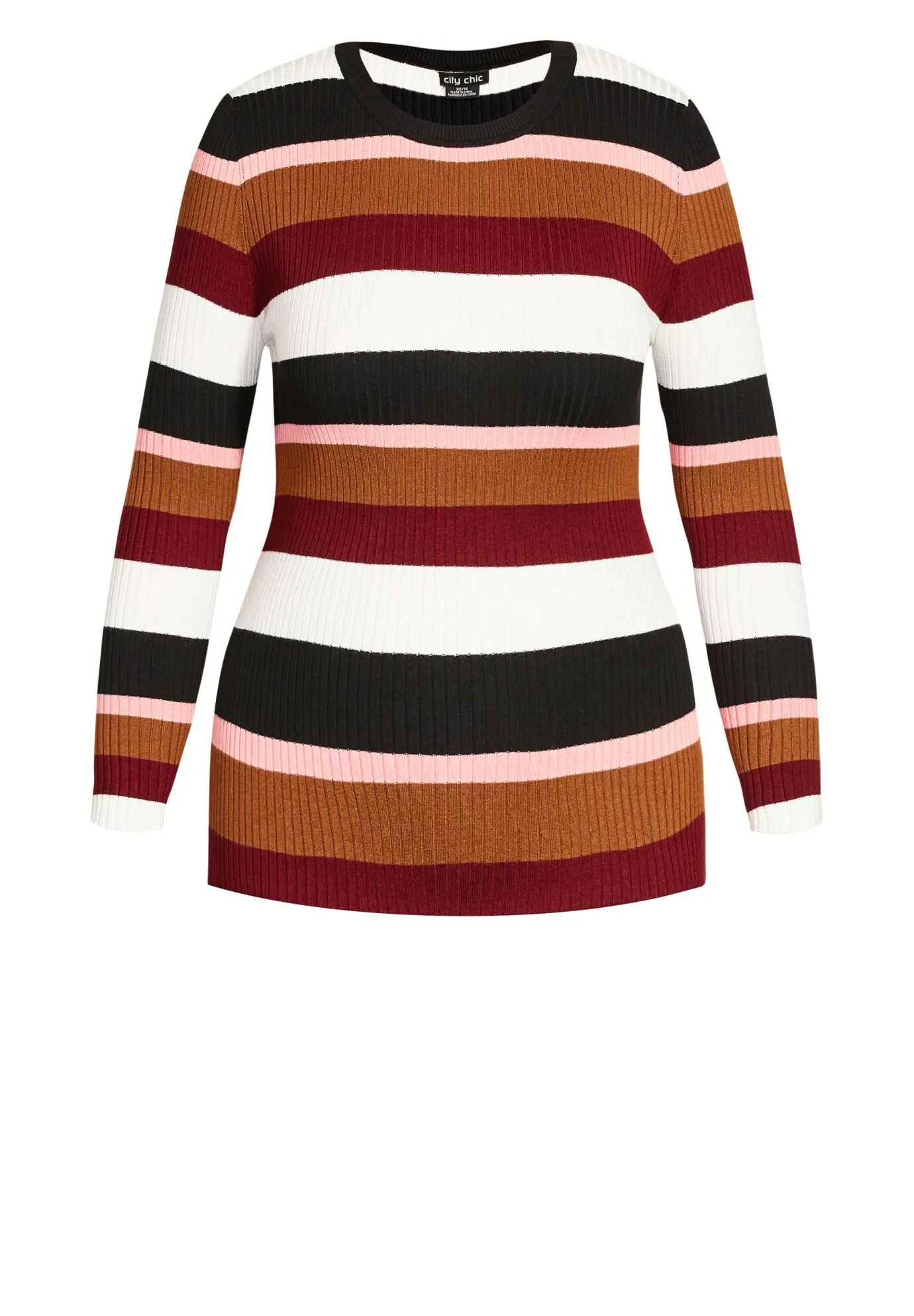 70's Stripe Sweater - beetroot