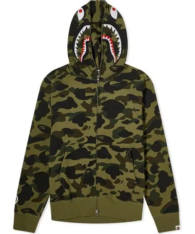 A Bathing Ape Men's 1St Camo Shark Full Zip Hoodie