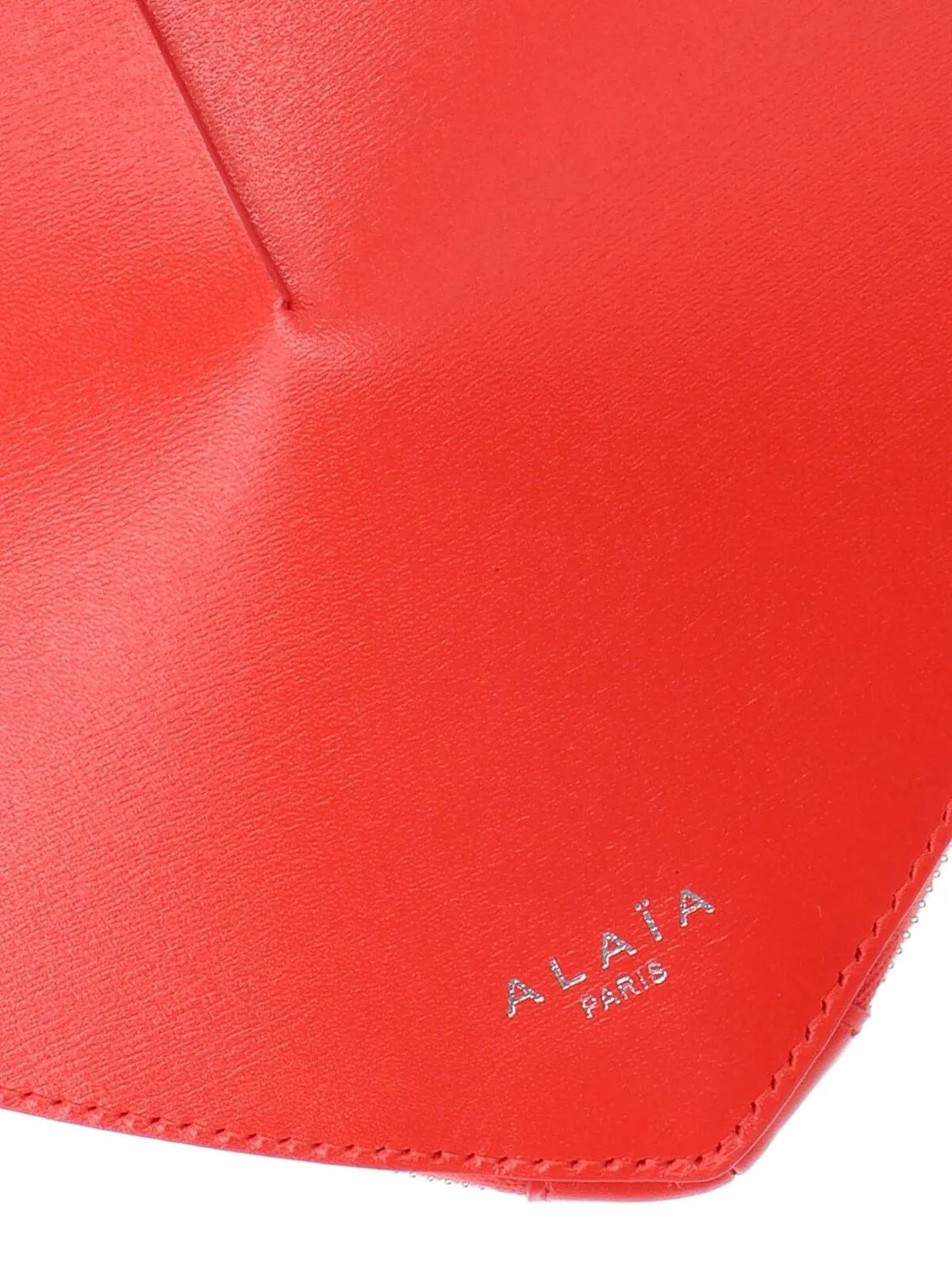 ALAIA Heart Charm Mini Crossbody Bag in Red Leather