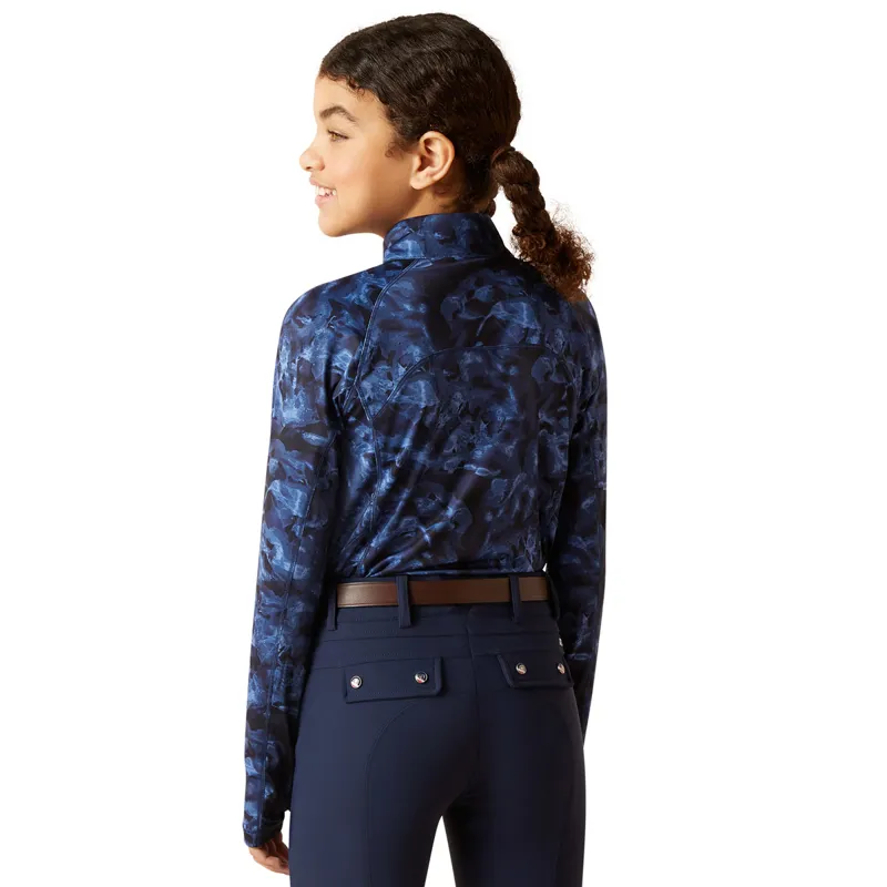 Ariat Lowell 2.0 1/4 Zip Junior Girls Base Layer - Stormy Skies