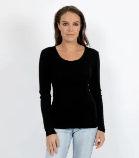 Baselayers - Pure Wool Scoop Neck  Long Sleeve Thermal