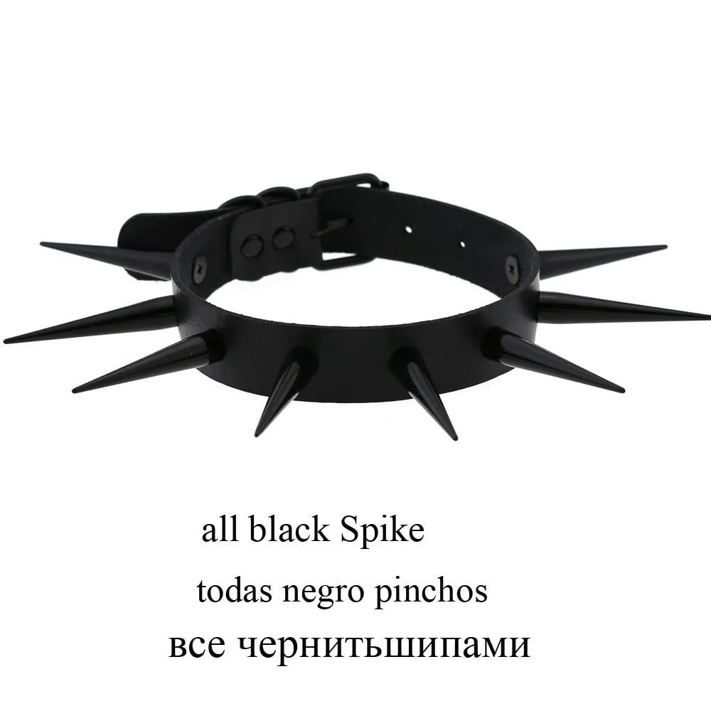 Big Long Spiked Choker Collar