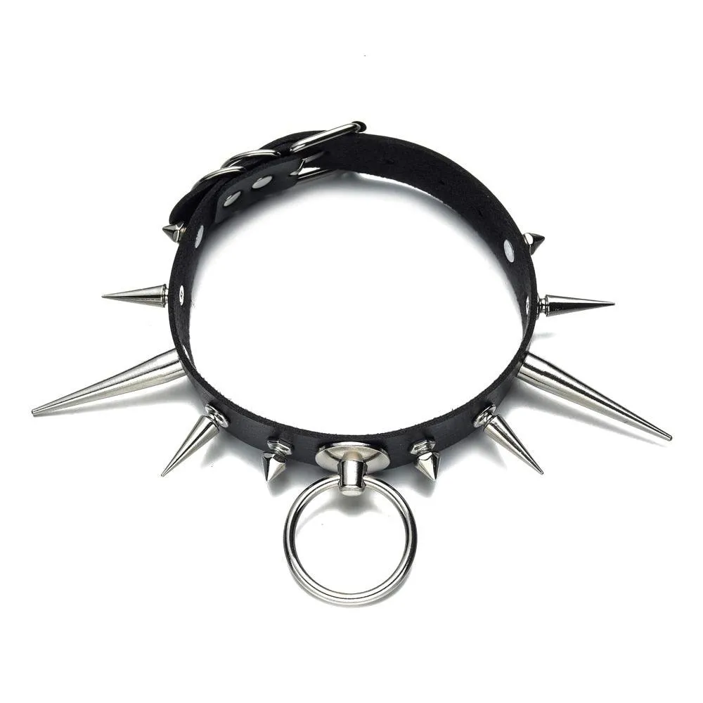 Big Long Spiked Choker Collar