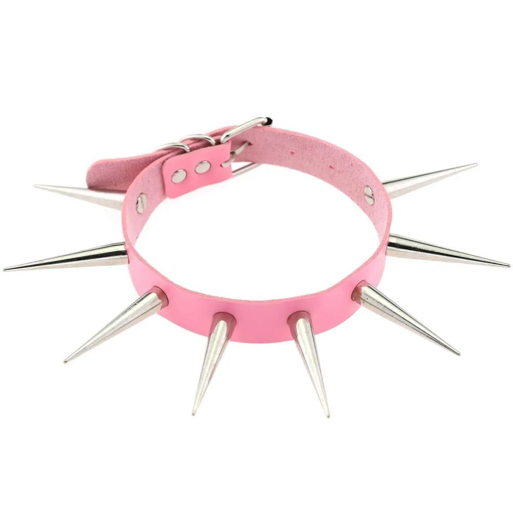 Big Long Spiked Choker Collar