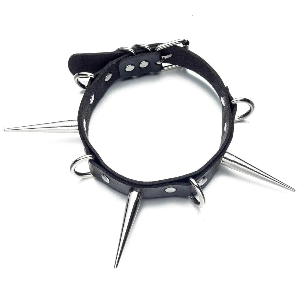 Big Long Spiked Choker Collar