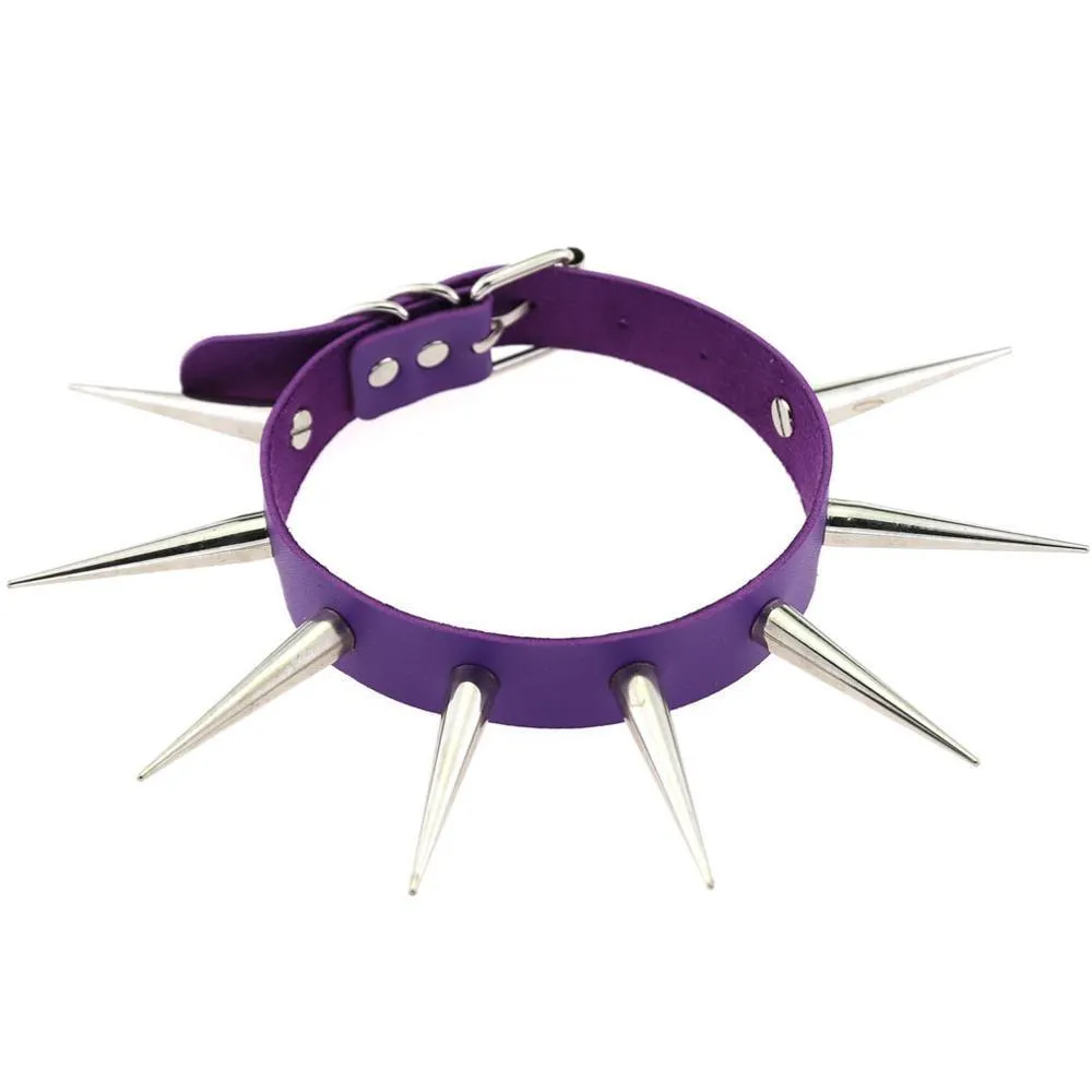 Big Long Spiked Choker Collar