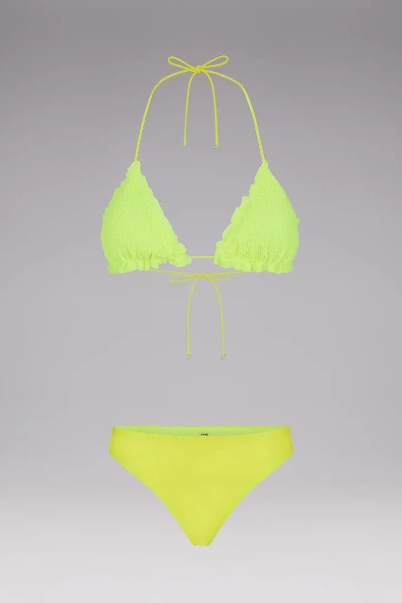 Bikini triangolo e slip brasiliana fisso Butterfly donna Giallo