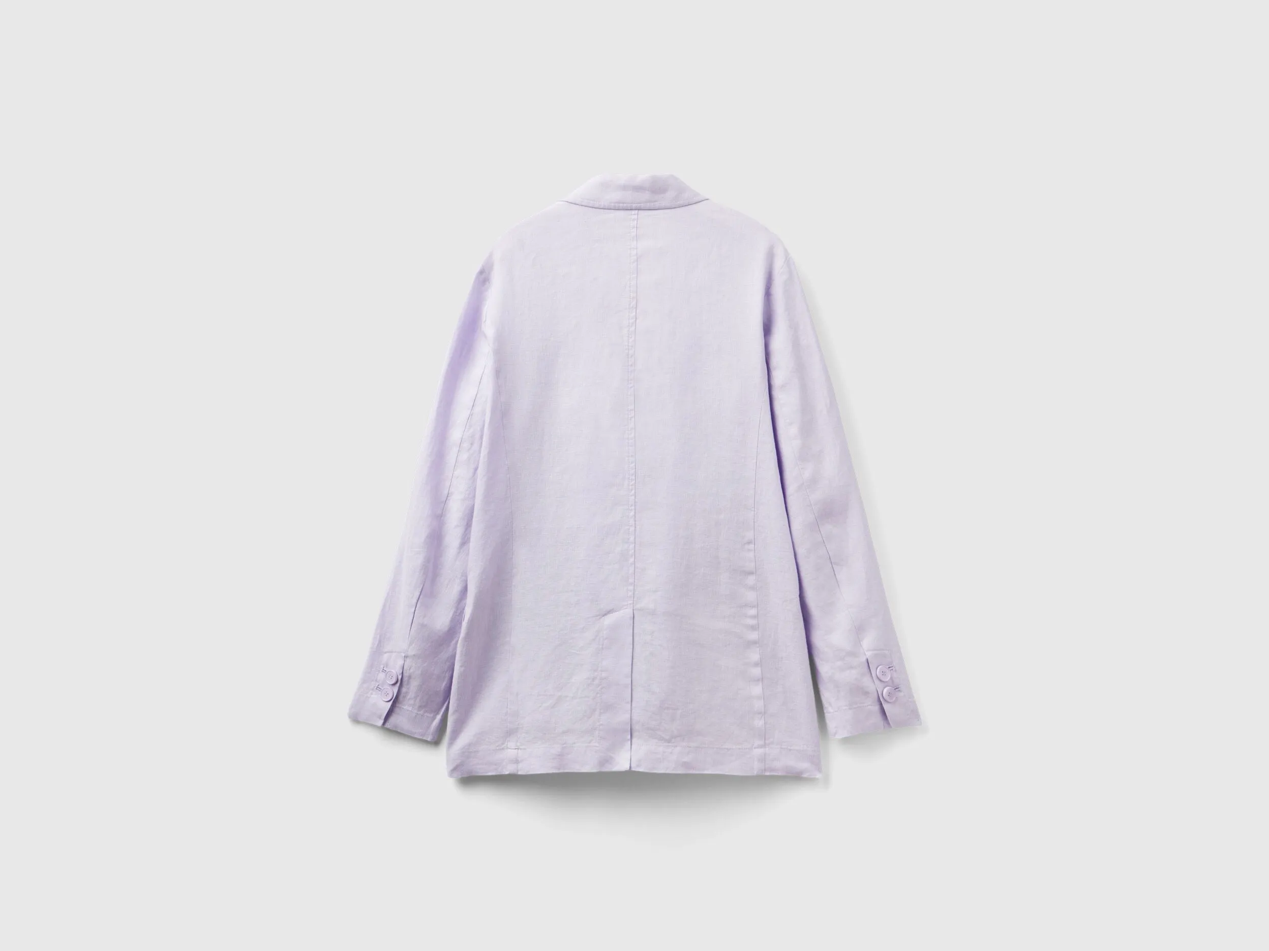 Blazer in pure linen - Lilac | Benetton