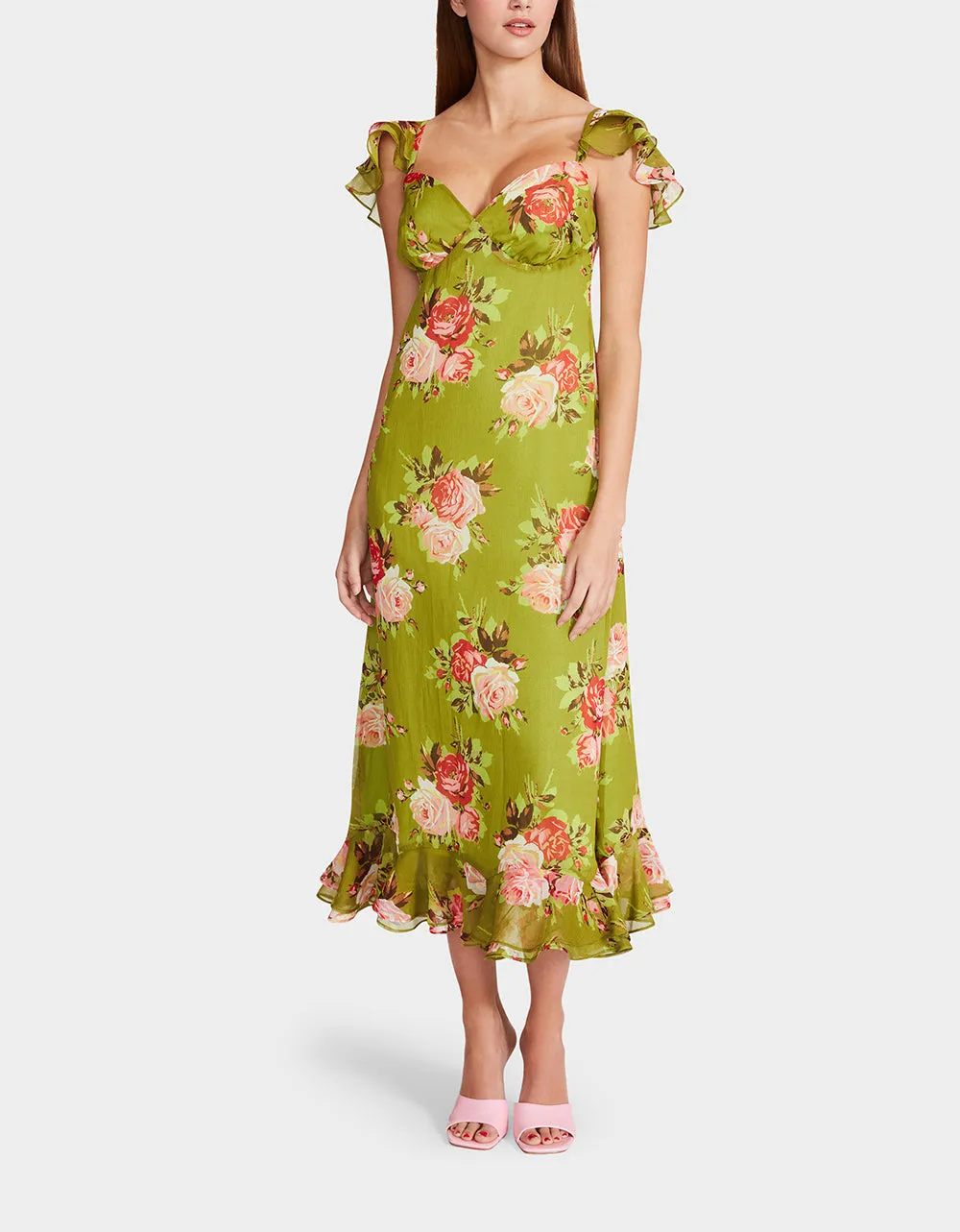 BOUQUET BOUNTY MIDI DRESS GREEN