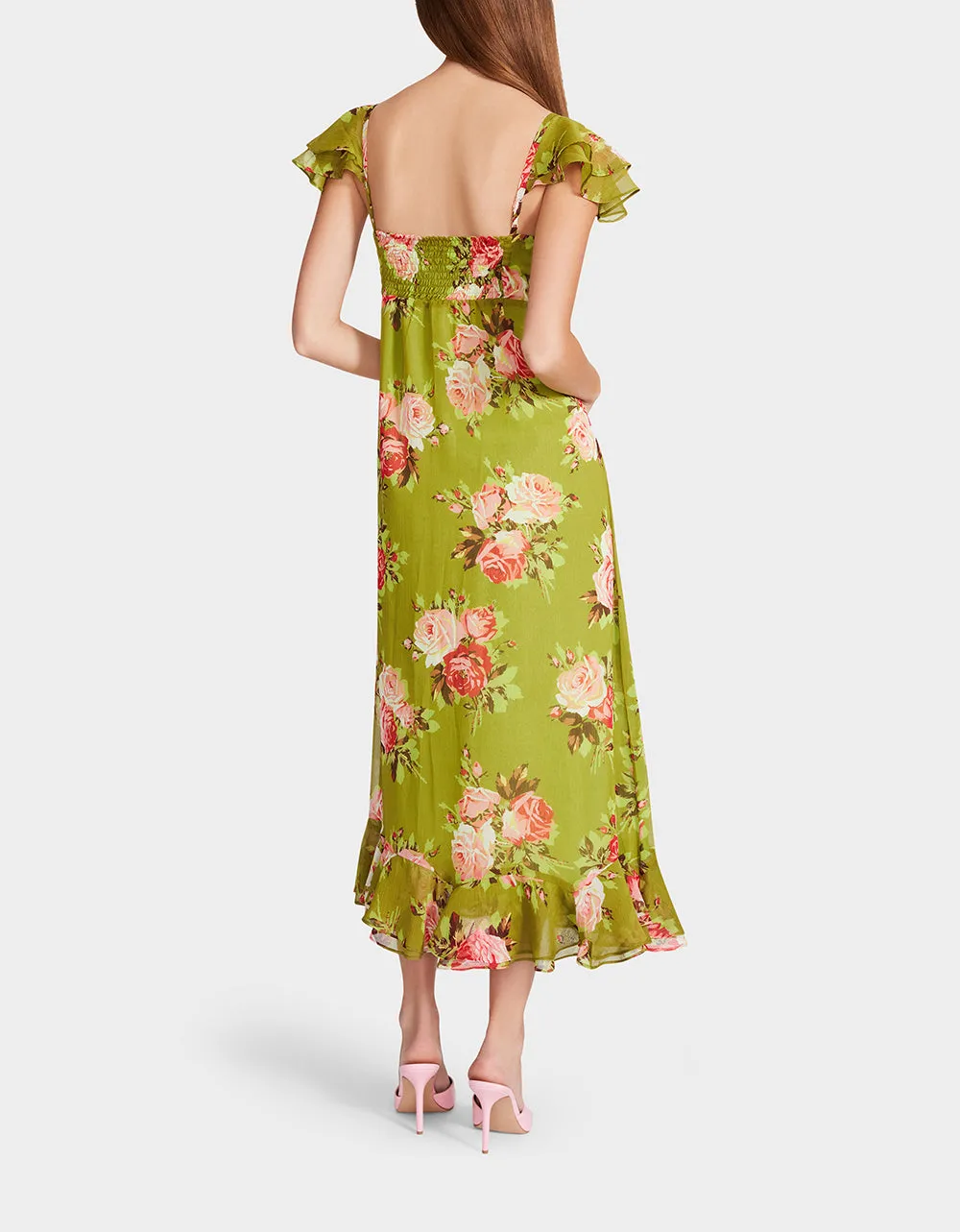 BOUQUET BOUNTY MIDI DRESS GREEN