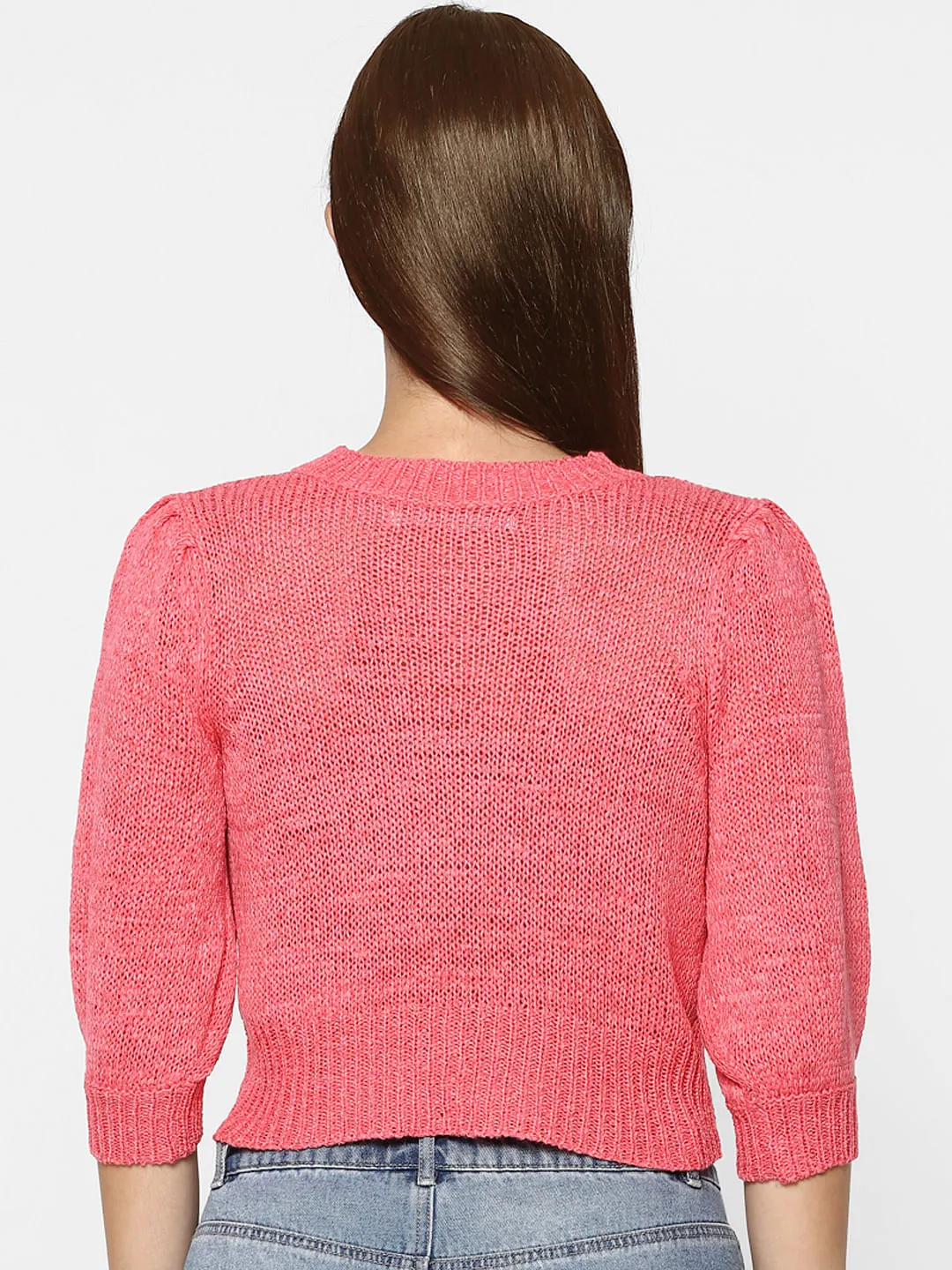 Buy Girls Pink Knit Cropped Pullover  online | ONLY