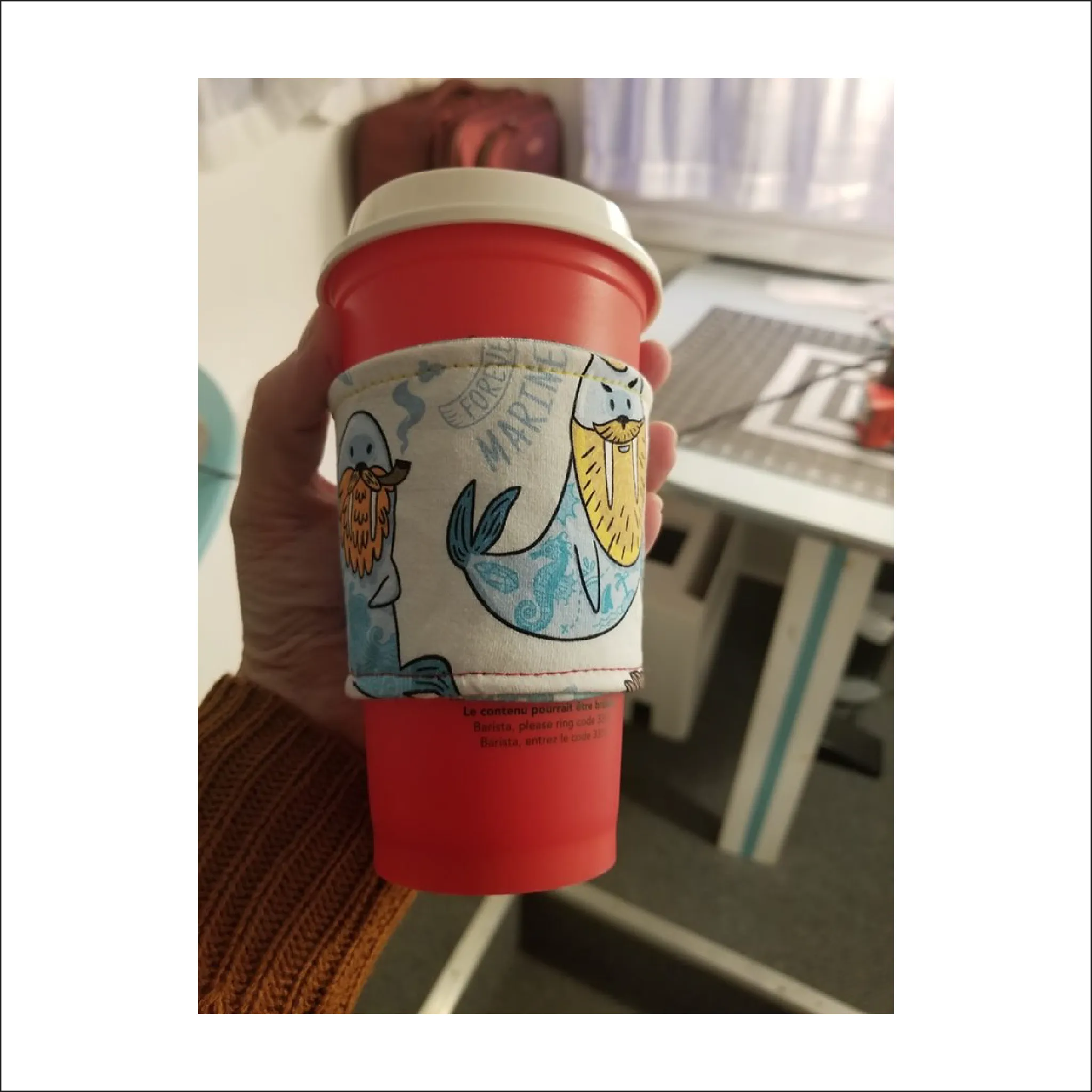 Captain Cup Sleeve PDF Sewing Pattern | Disposable Cup Size 12oz. and 16oz