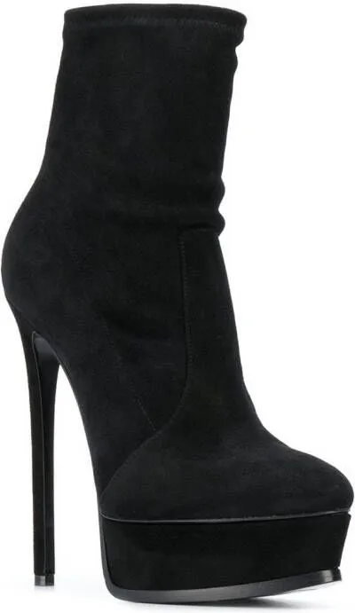 Casadei platform ankle boots Black