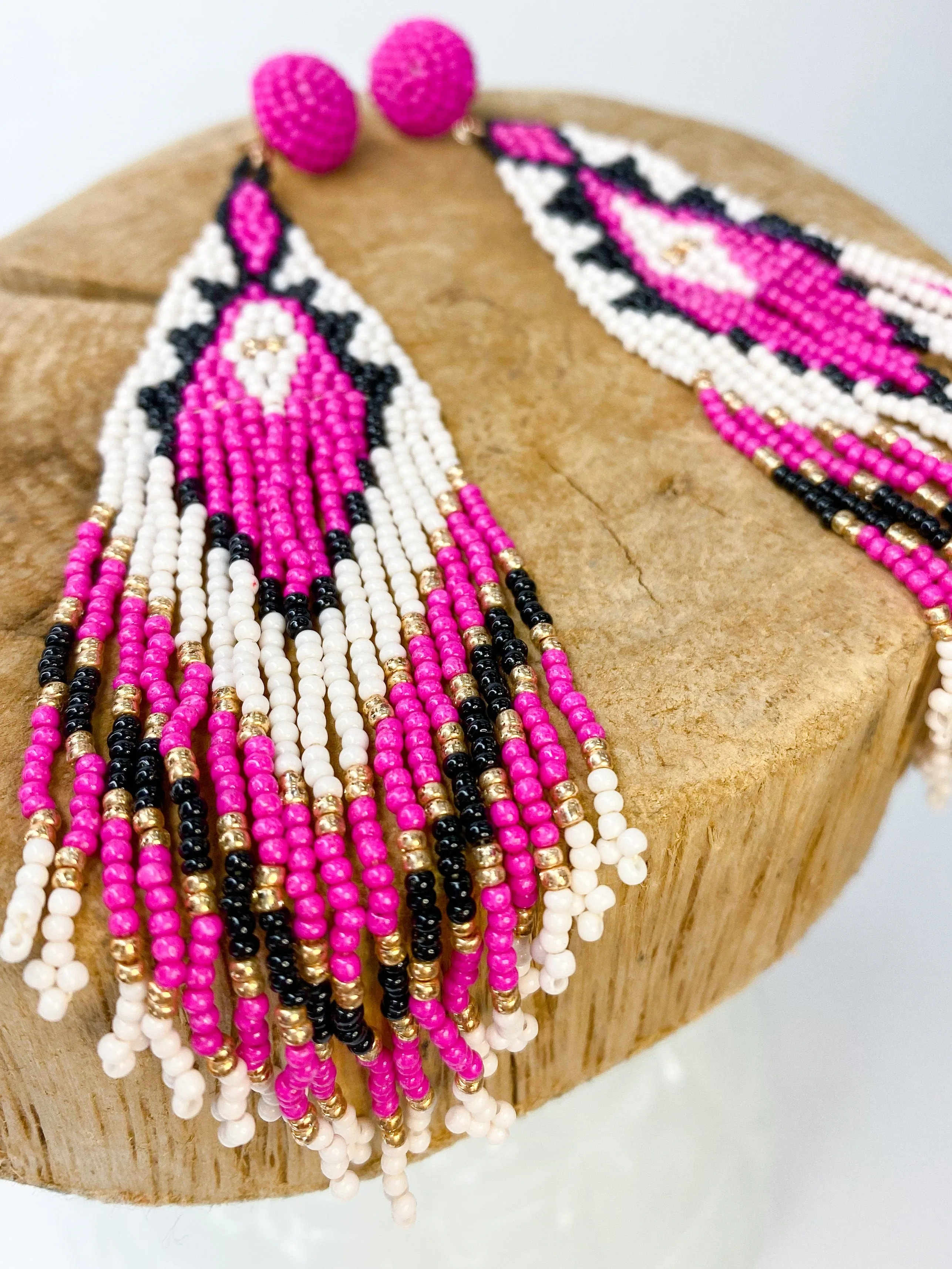 Chandra Long Beaded Earring