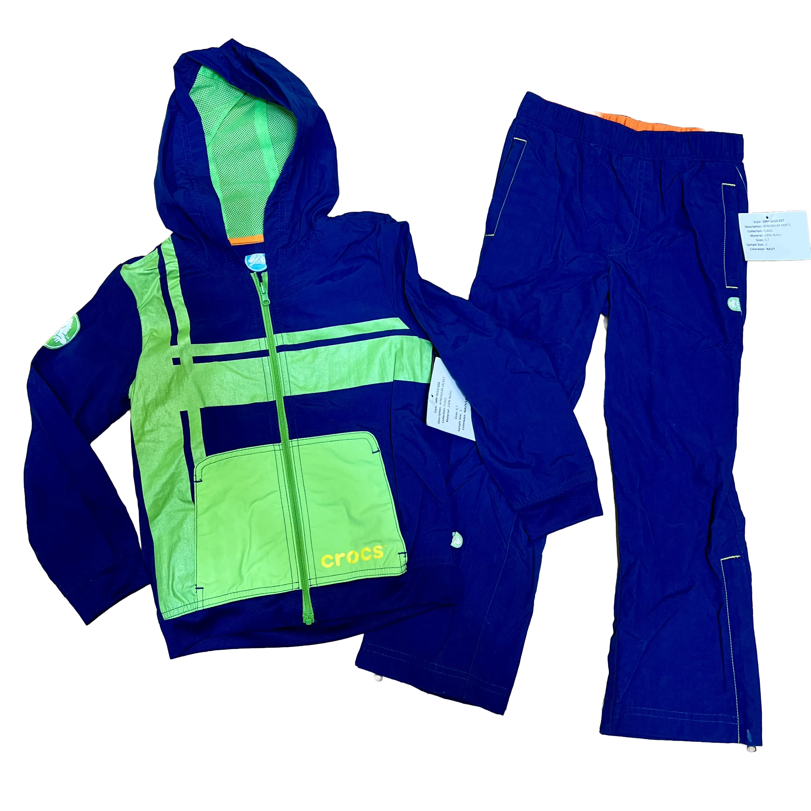 Children's Crocs  Nylon Windwear Hooded Jacket and Pant Set Navy - Size 5