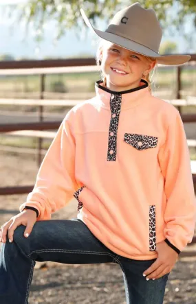 Cinch Girl's Polar Fleece Peach Pullover