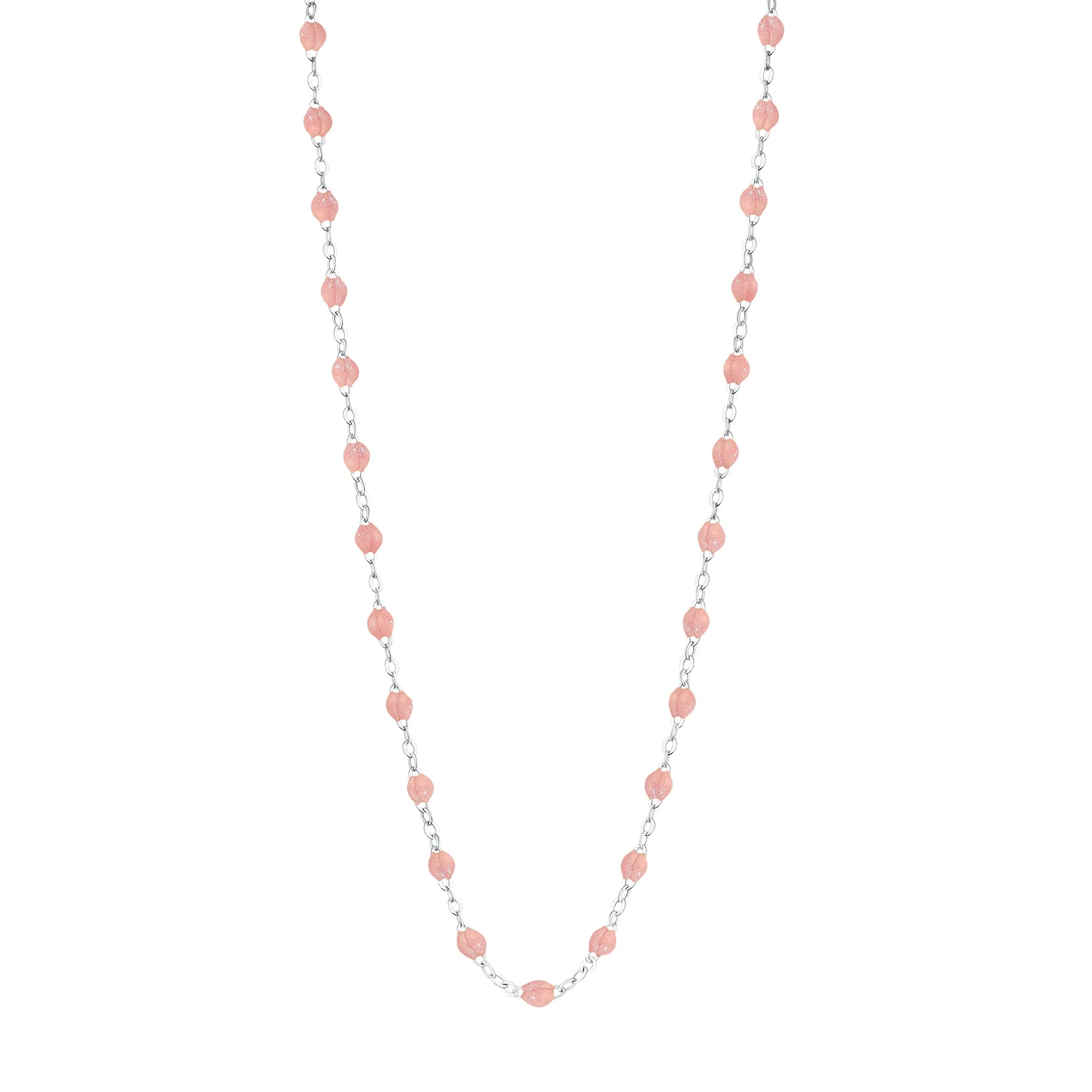 Classic Gigi Blush necklace, White Gold, 17.7