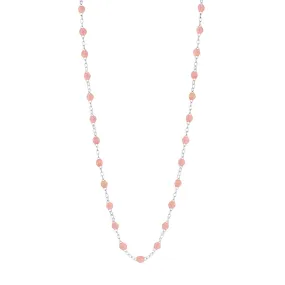 Classic Gigi Blush necklace, White Gold, 17.7