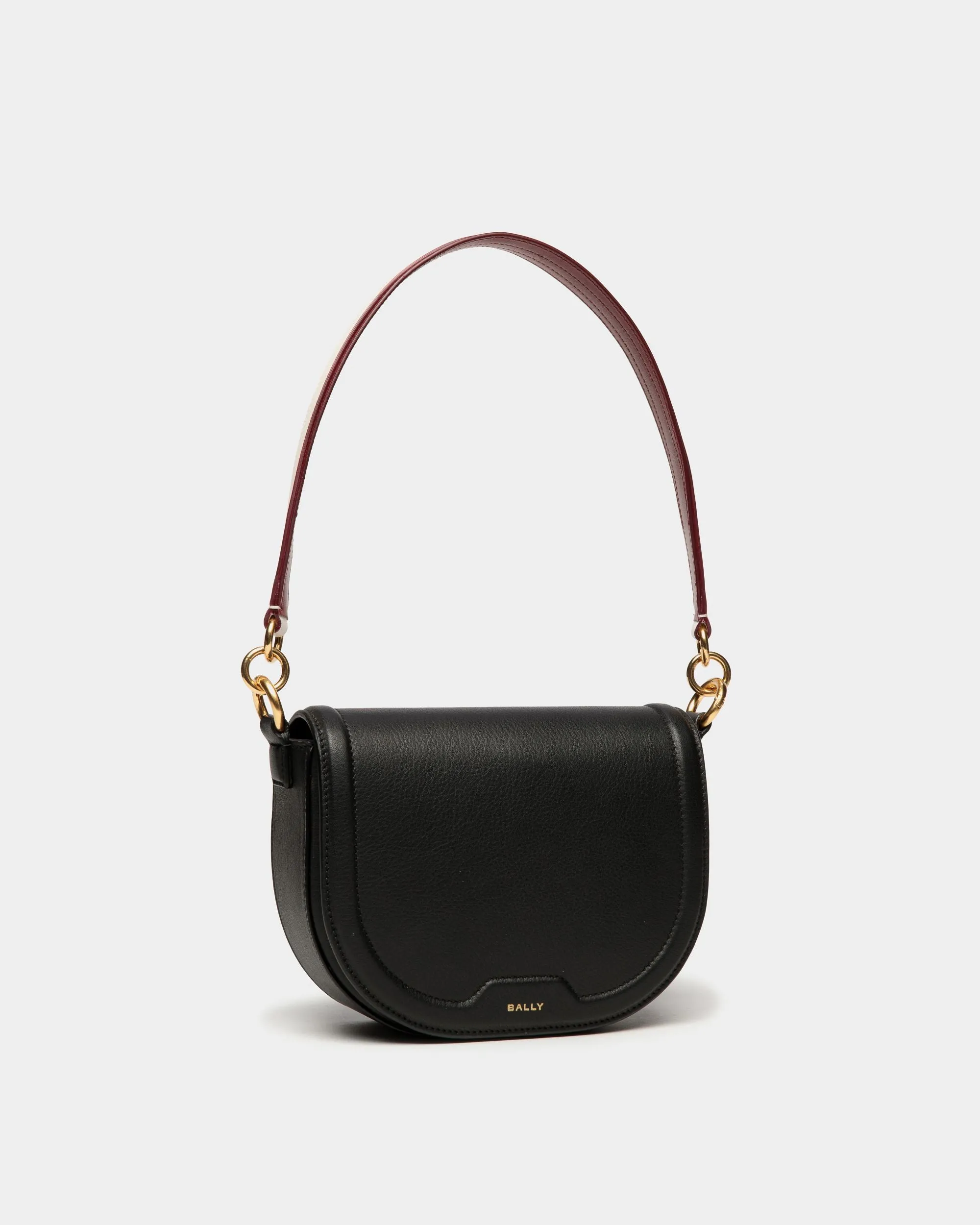 Code Crossbody Bag In Black Leather 