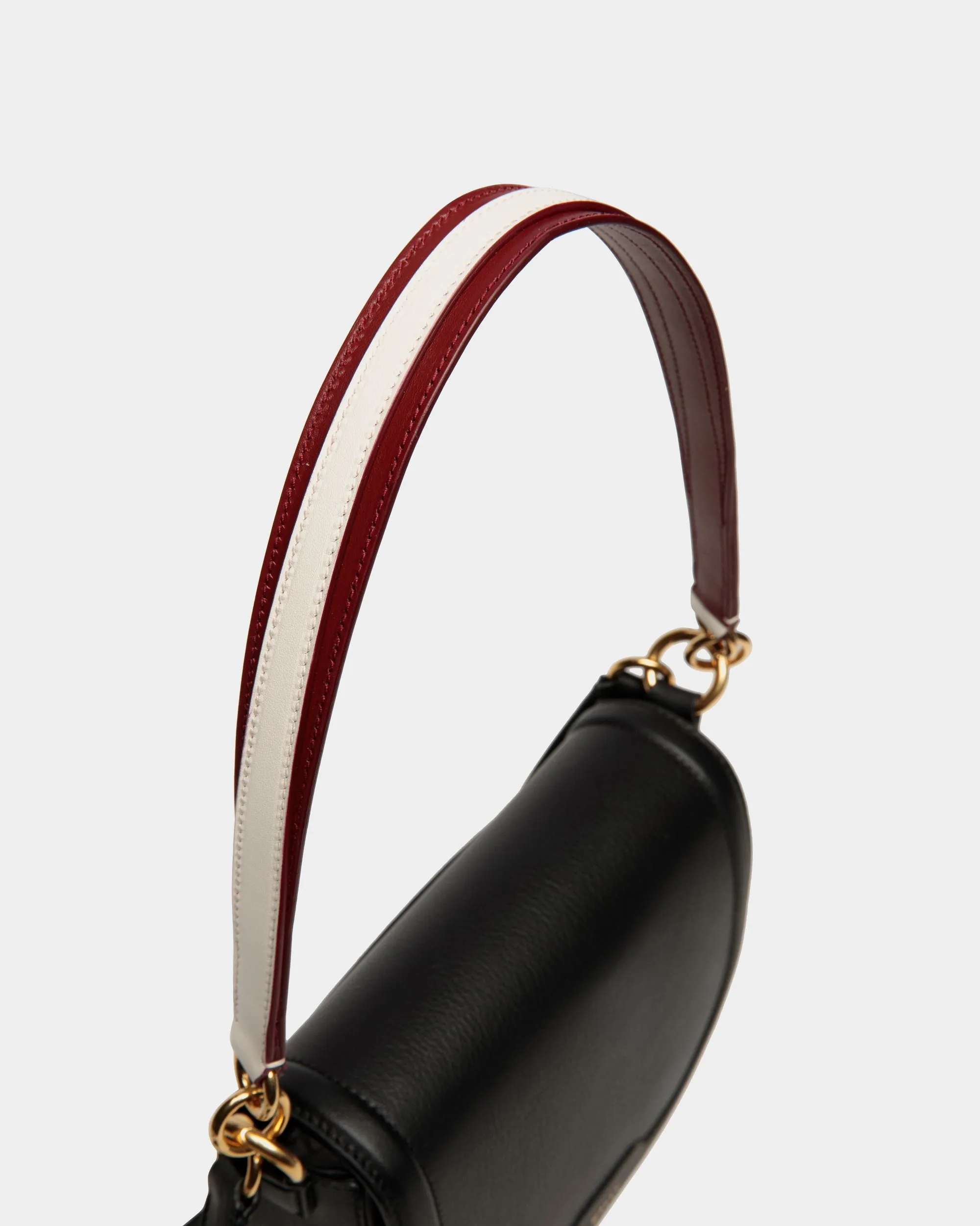 Code Crossbody Bag In Black Leather 