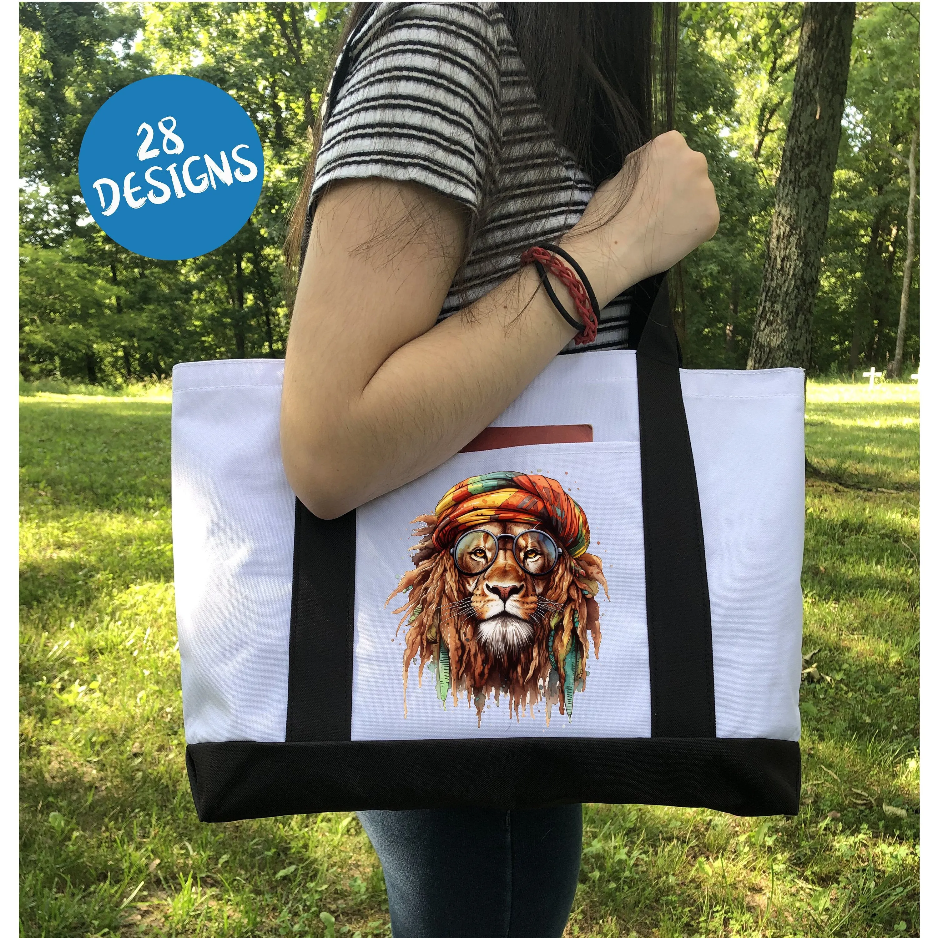 Custom Tote Bag, Animal tote, Hippy Animal, Tote Bag With Pocket, Pet Tote Bag