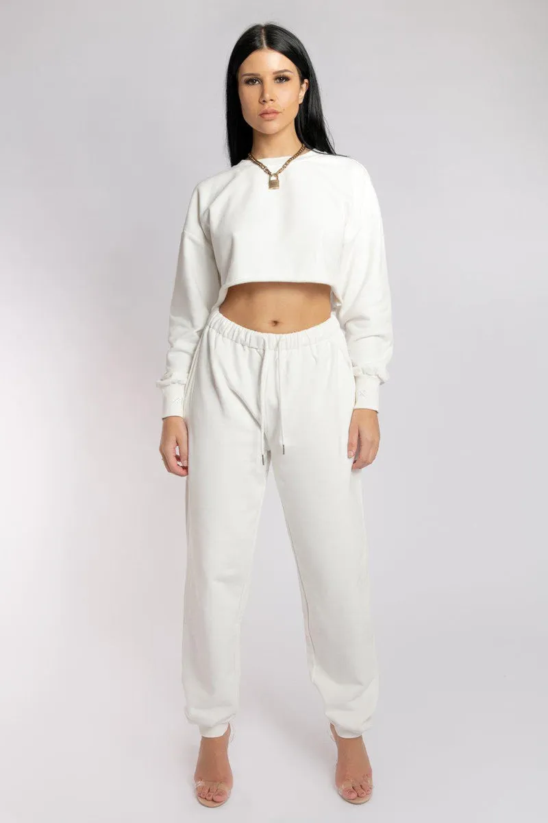 CXIX Oversized Jogger Bottoms - Ecru