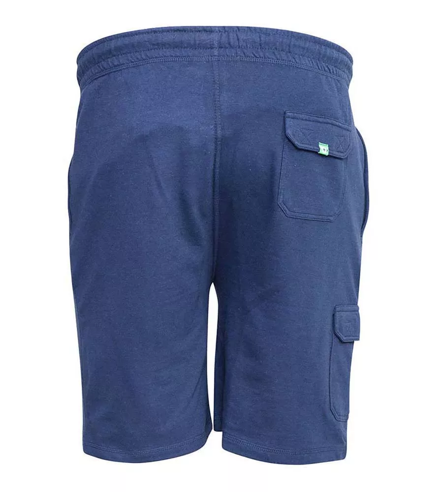 D555 Big Mens Navy Lightweight Fleece Cotton Cargo Shorts (JOHN NAVY)