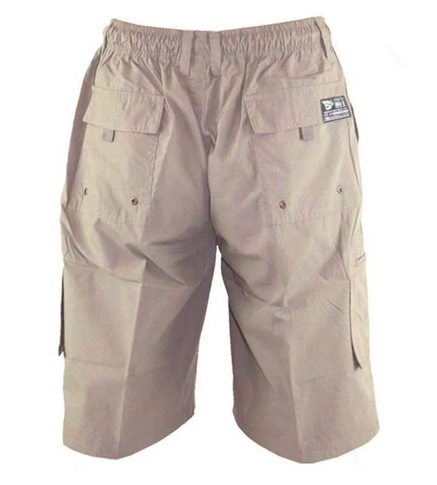 D555 Big Mens Sand Cargo Short With Shaped Leg Pockets (NICK SAND)