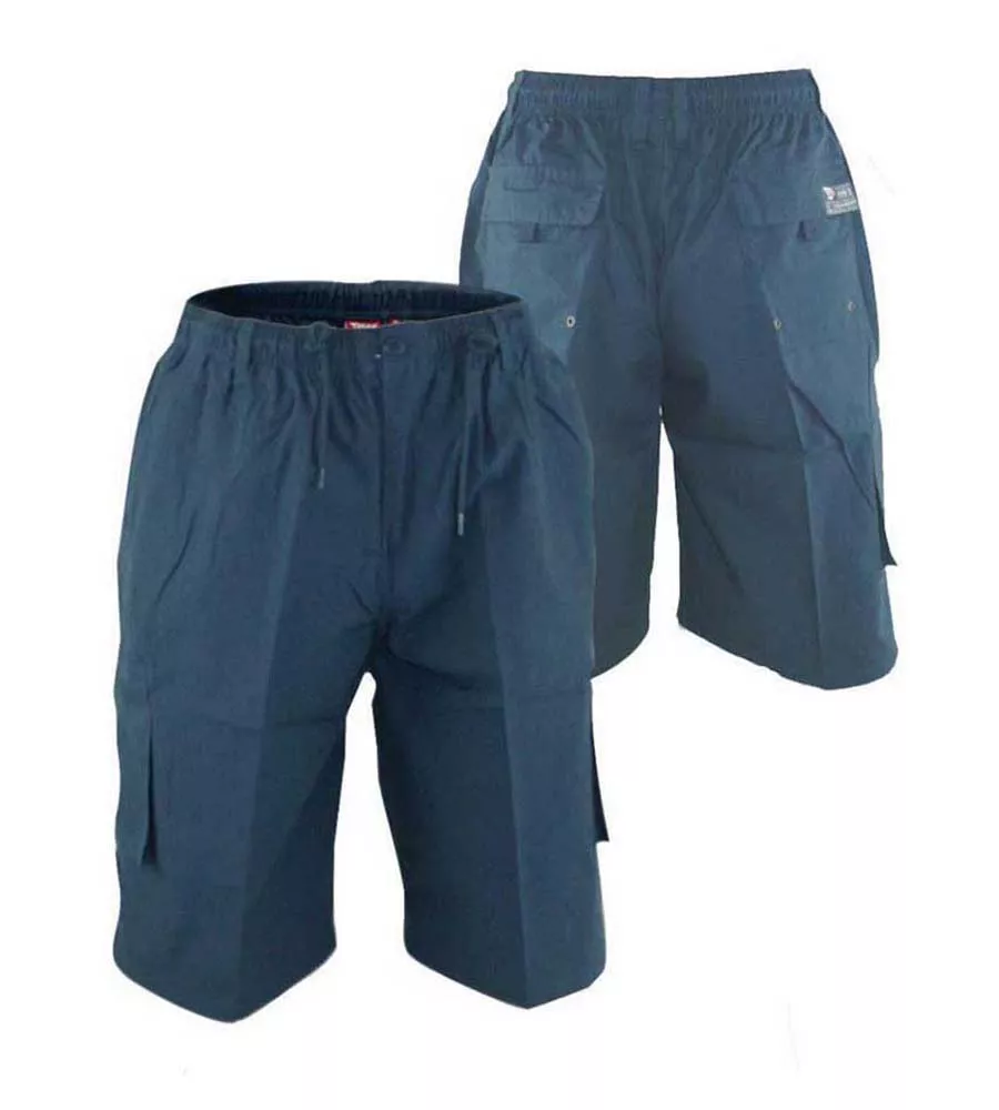 D555 Mens Navy Cargo Short With Shaped Leg Pockets (NICK)