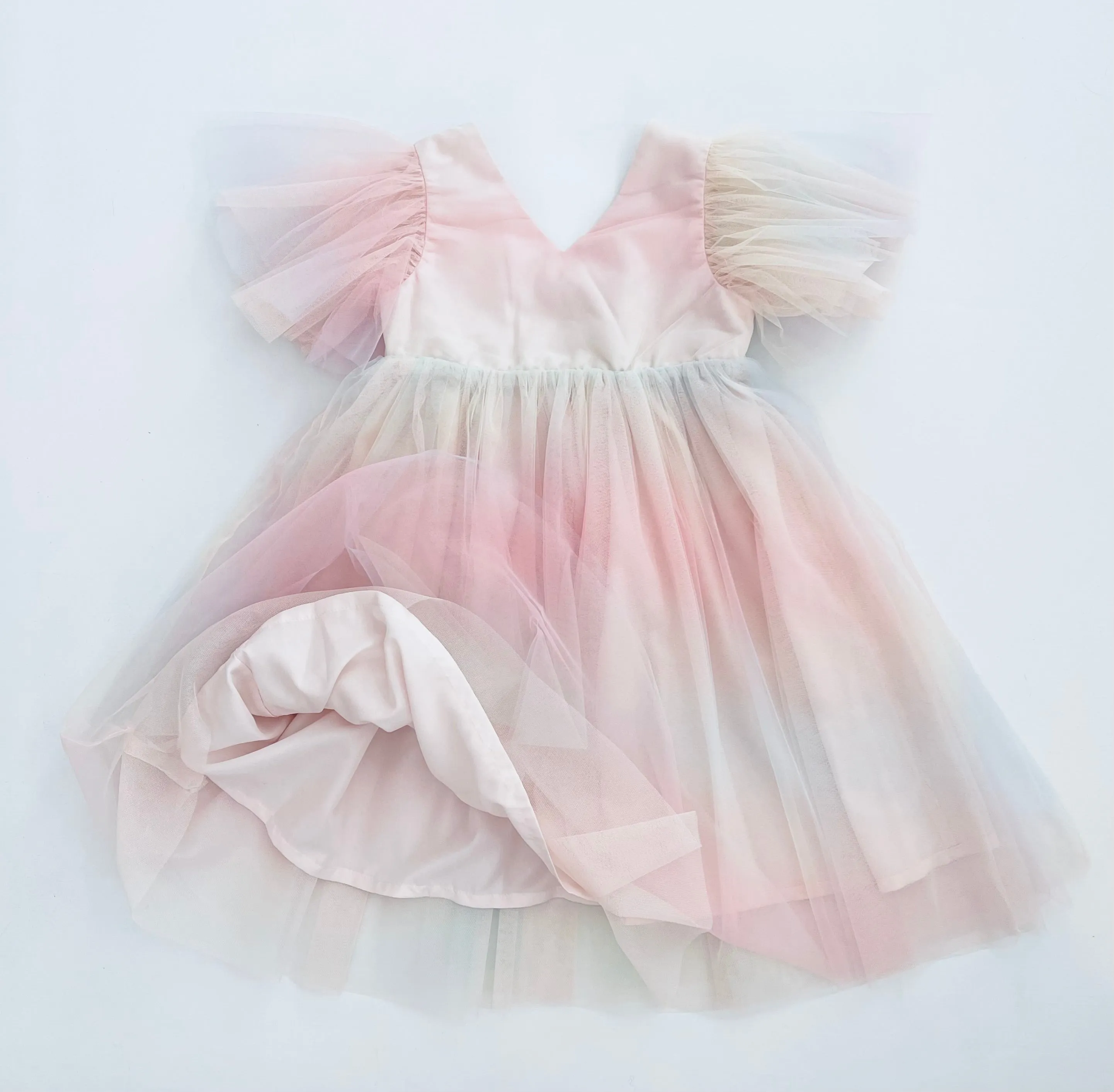 DOLLY UNICORN RAINBOW PASTELS   TULLE PRINCESS DRESS ballet pink