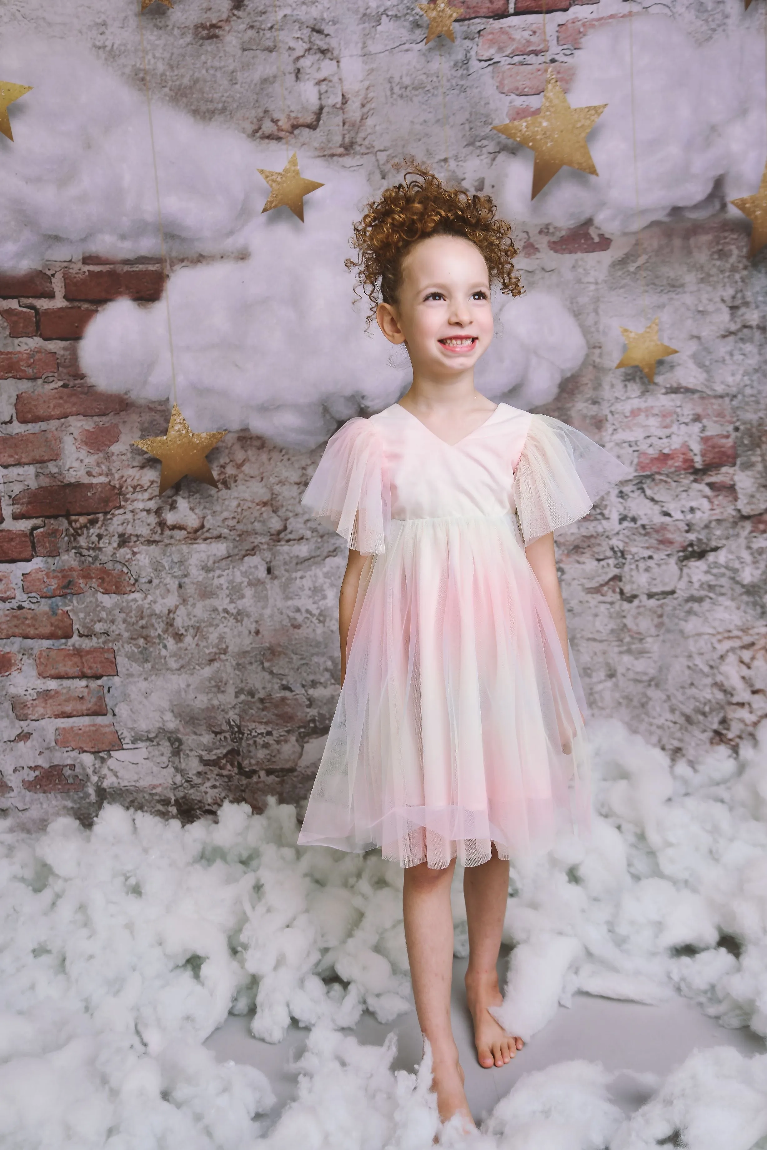 DOLLY UNICORN RAINBOW PASTELS   TULLE PRINCESS DRESS ballet pink