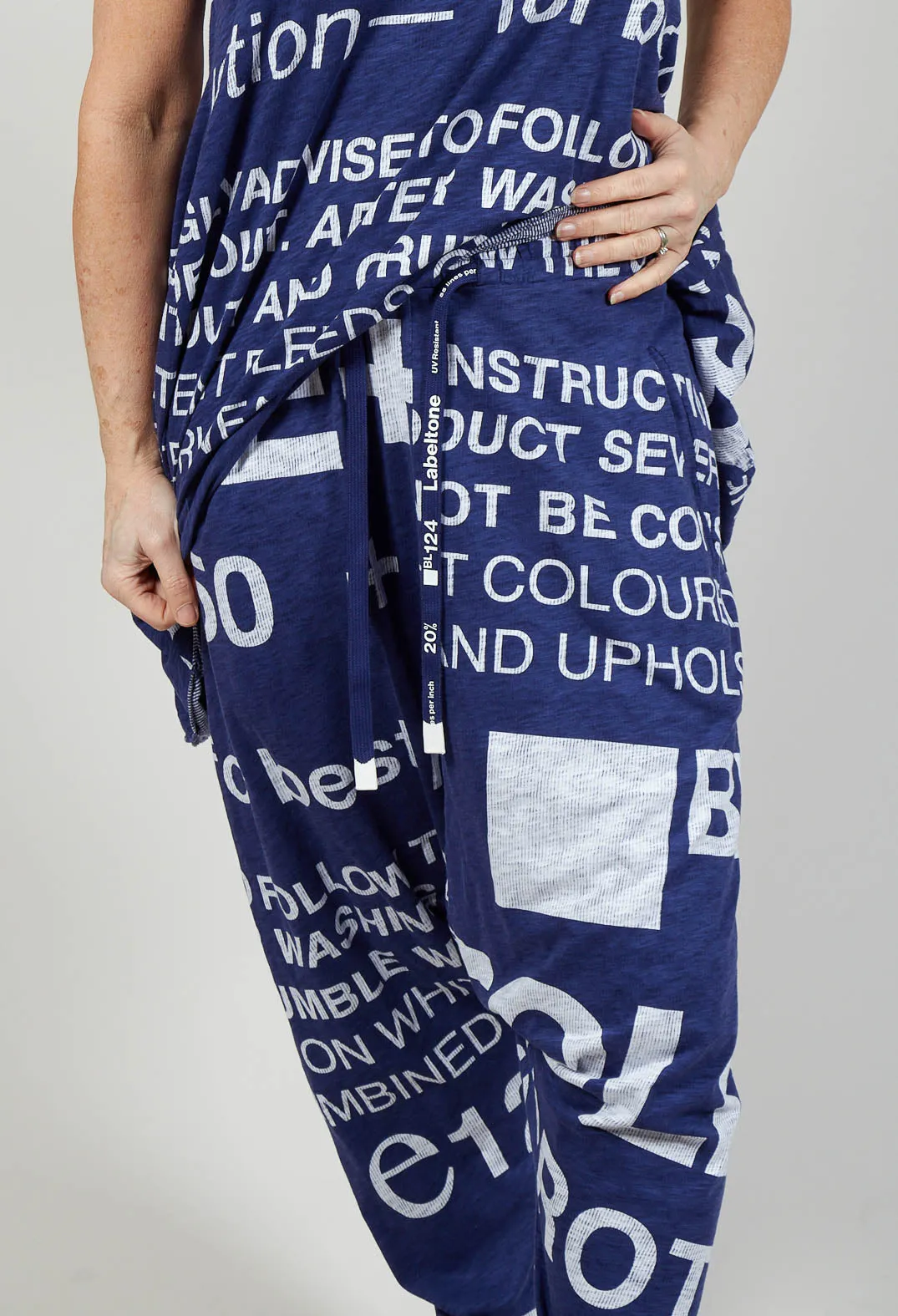 Drop Crotch Jersey Joggers in Azur Print