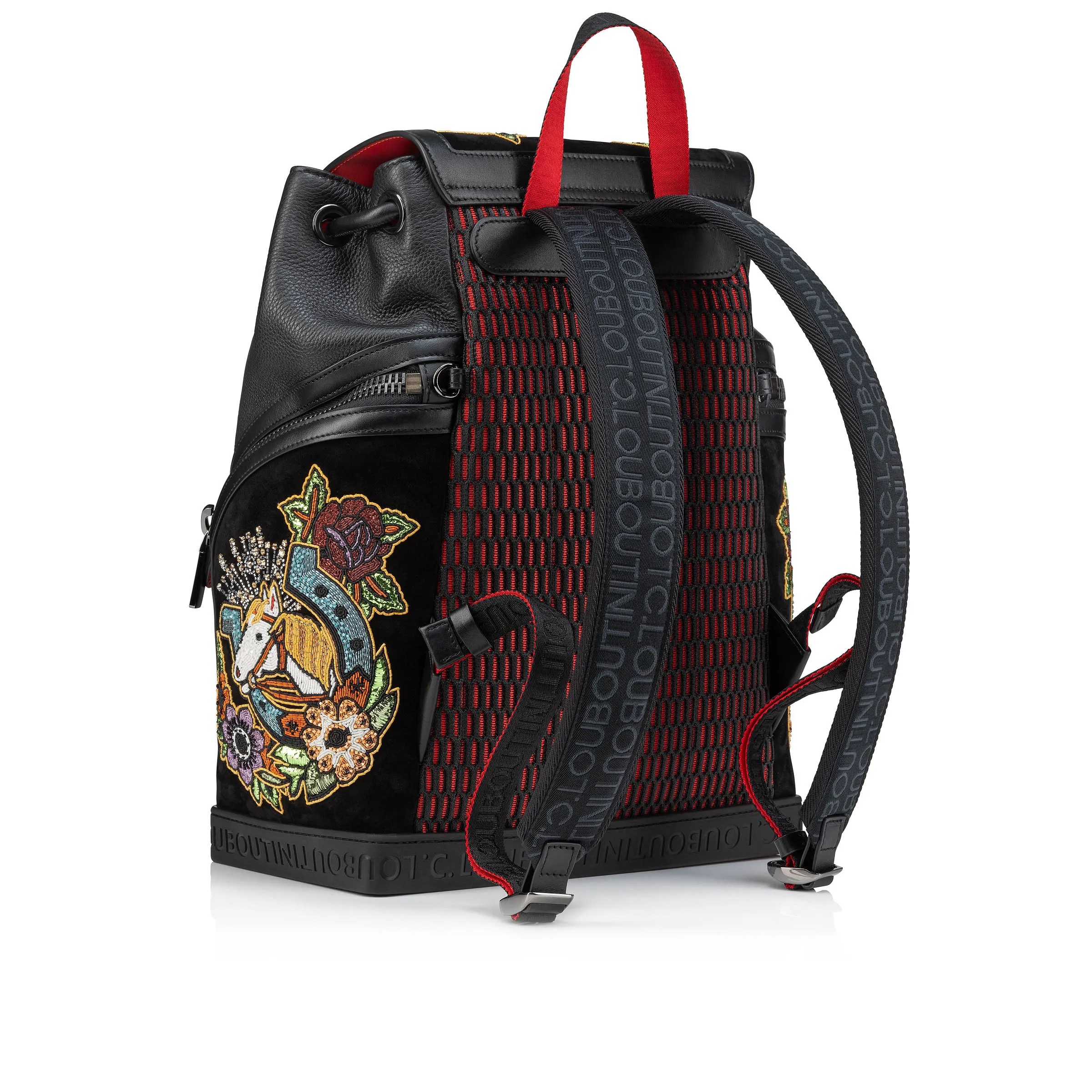 Explorafunk Backpack - Calf leather Giddy embroidered - Black