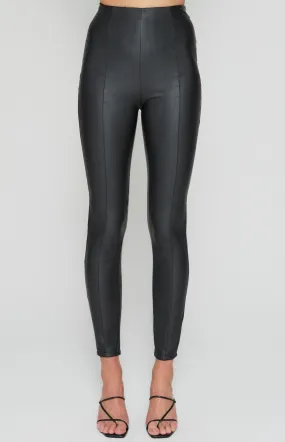 Faux Leather Leggings with Front Seam Detail (WPA247B)