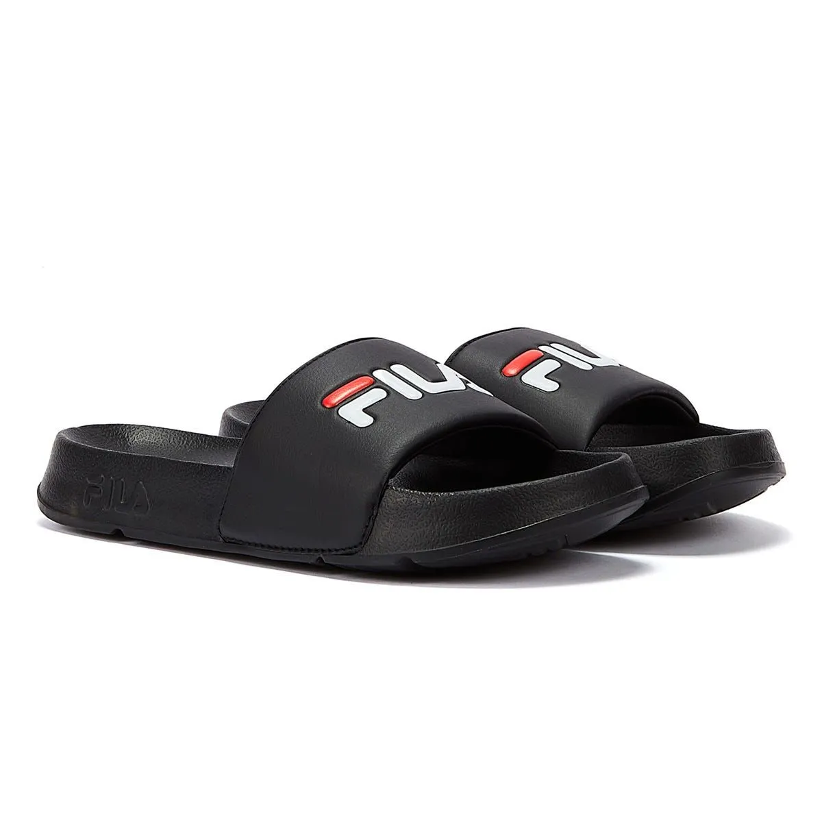 Fila Slip On Logo Pool Sliders Black