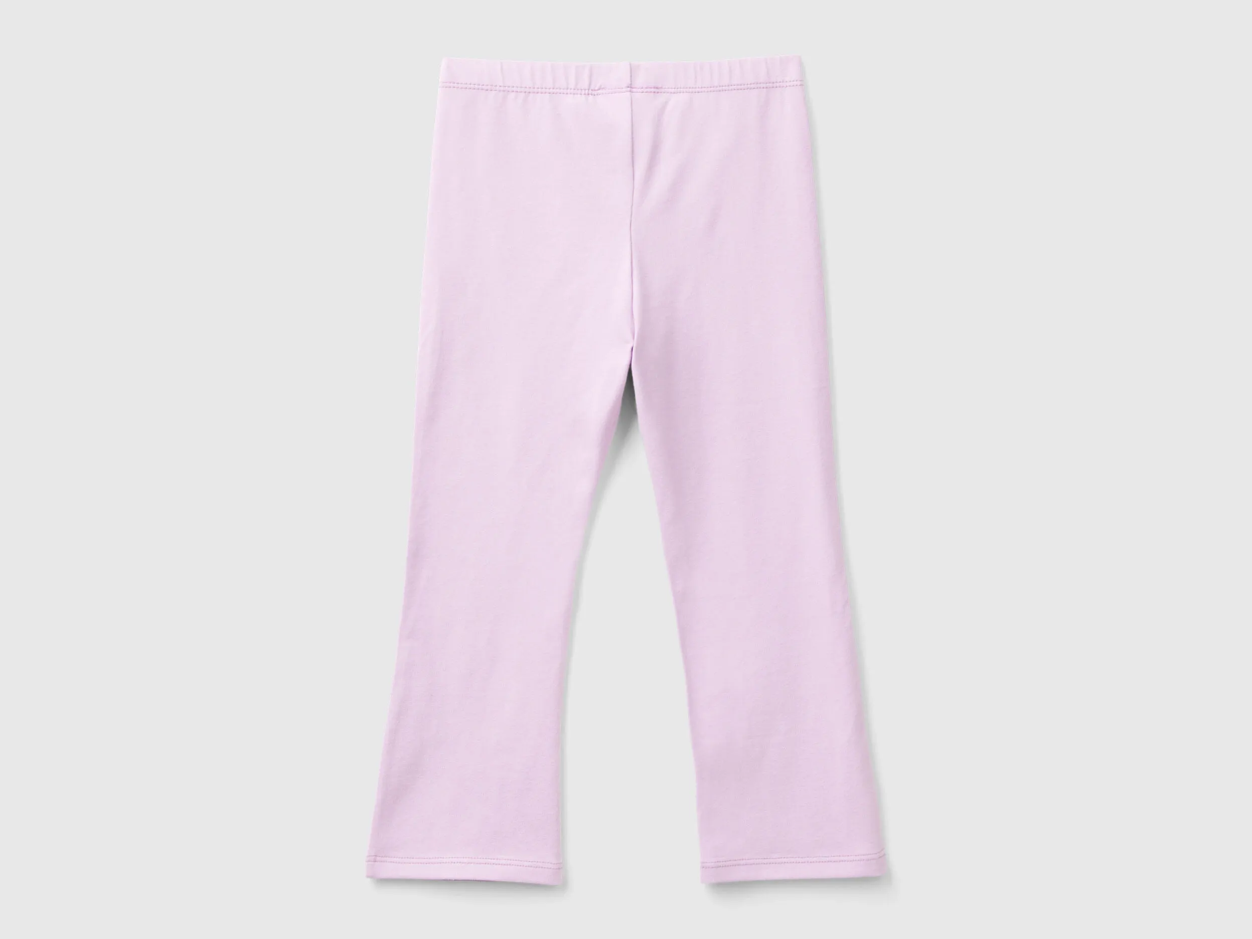 Flared leggings in stretch cotton - Lilac | Benetton