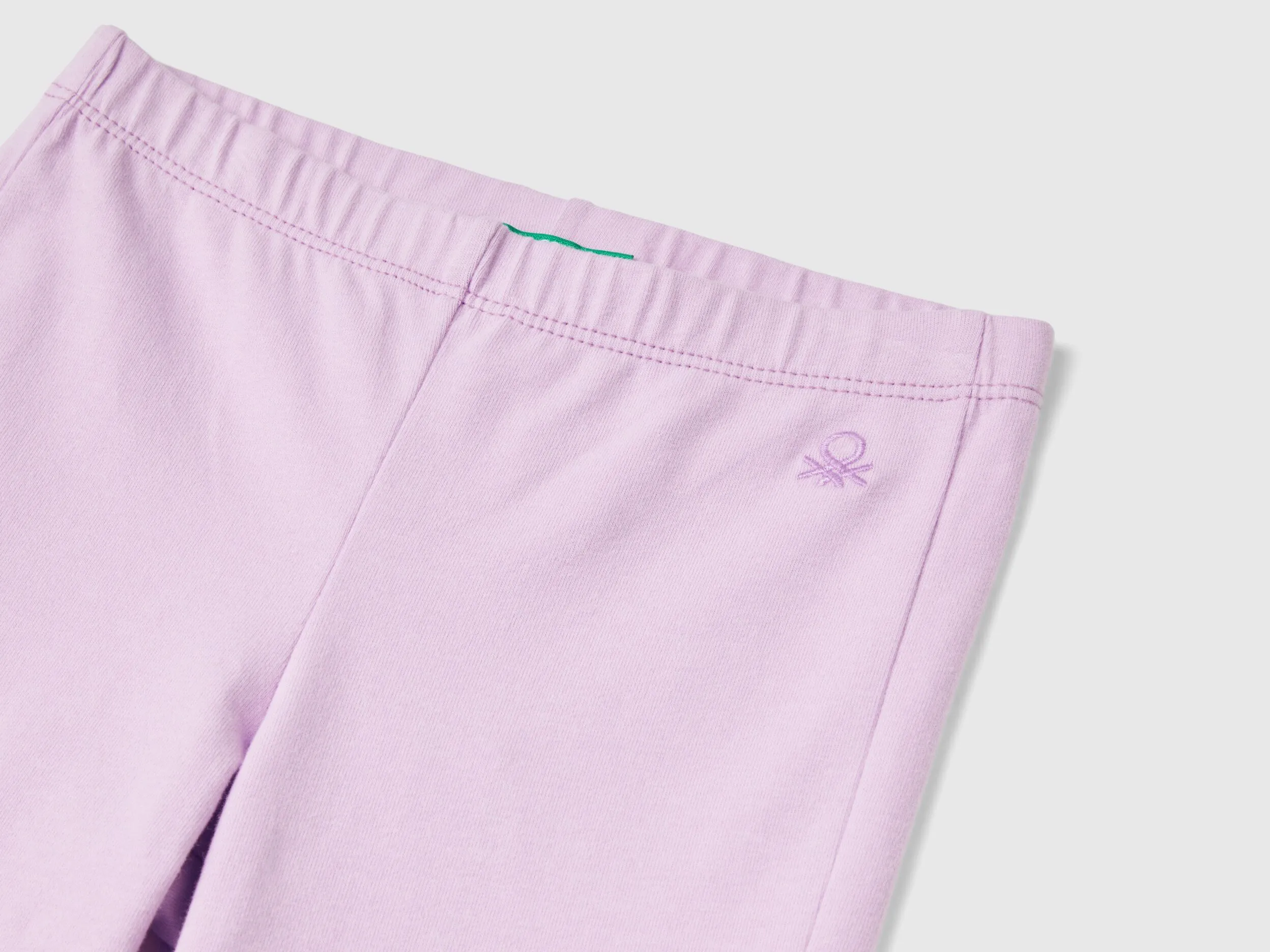 Flared leggings in stretch cotton - Lilac | Benetton