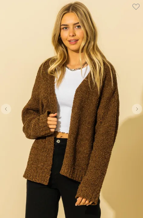 FLUFFY CARDIGAN SWEATER