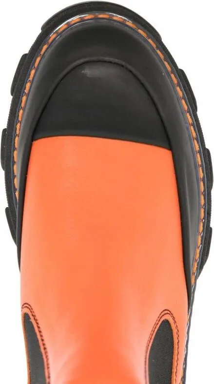 GANNI panelled ankle boots Orange