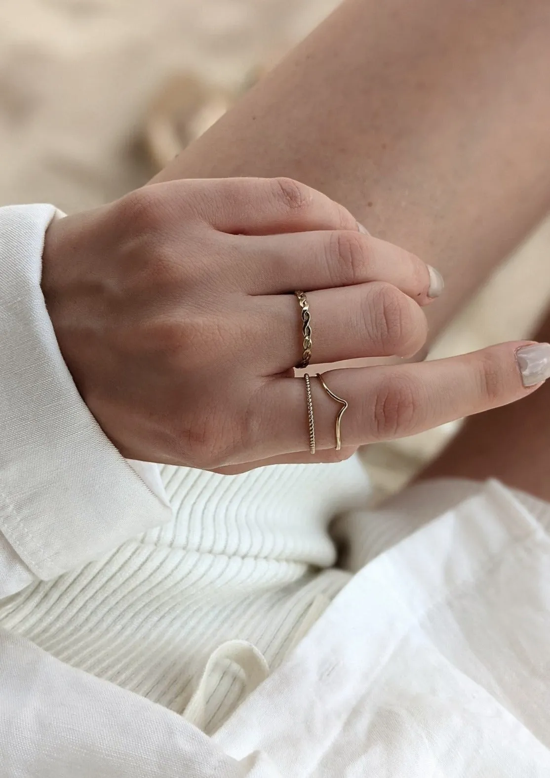 Gold Chevron Ring by Layer the Love