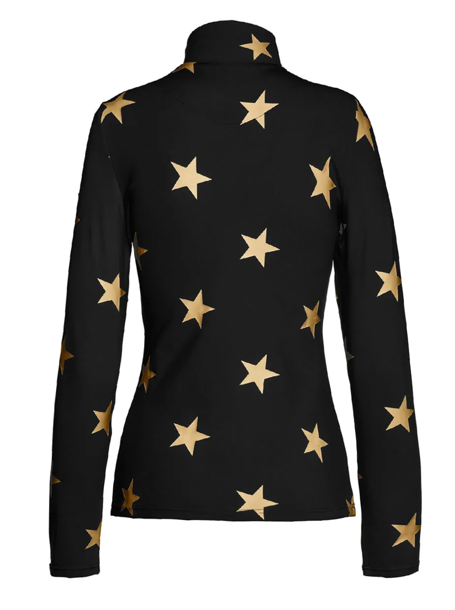 Goldbergh Premier Ski Base Layer in Black with Gold Stars