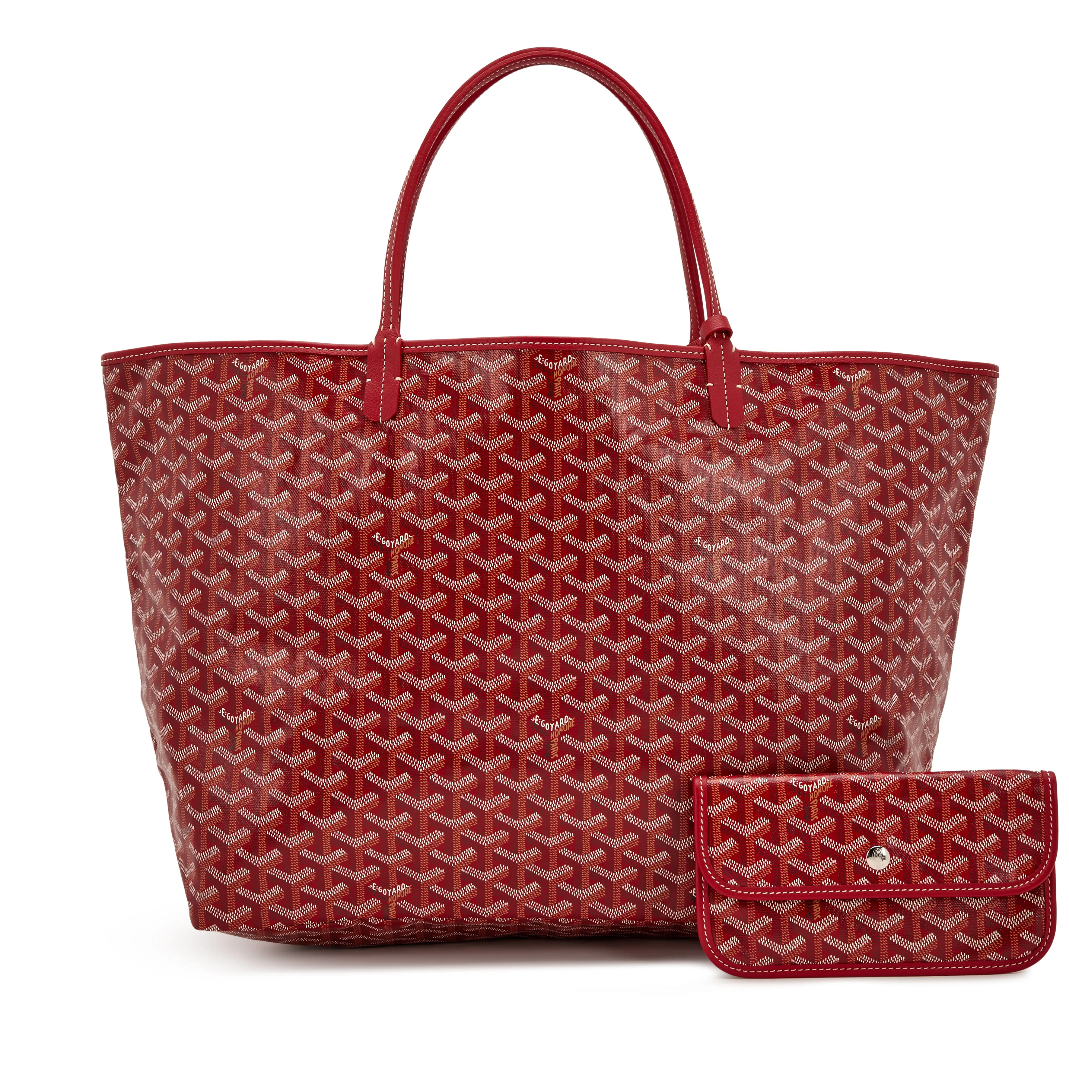 Goyard Red Goyardine Canvas and Chevroches Calfskin Saint Louis GM Tote, 2023