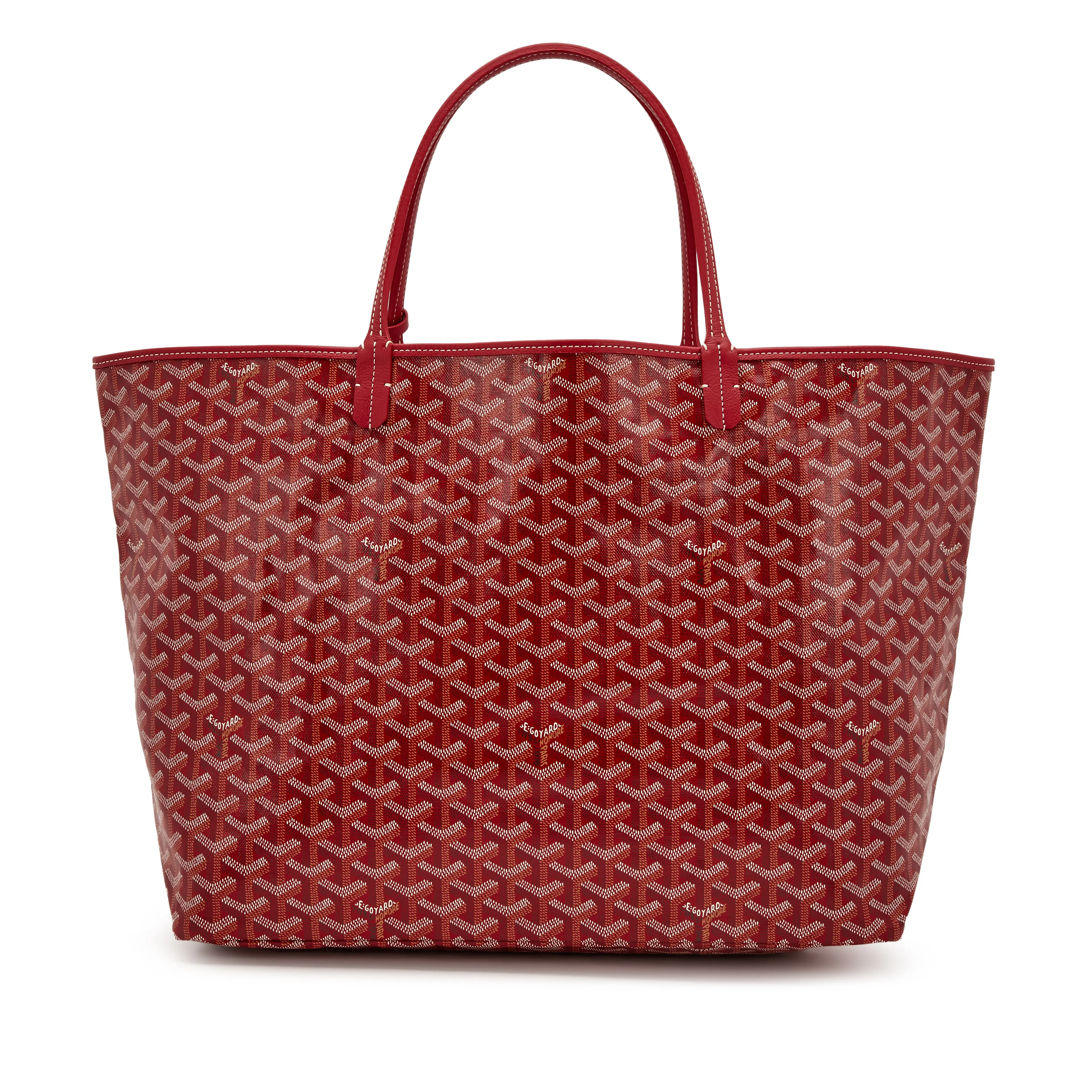 Goyard Red Goyardine Canvas and Chevroches Calfskin Saint Louis GM Tote, 2023