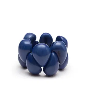 Handmade Tagua Bracelet in Dark Blue