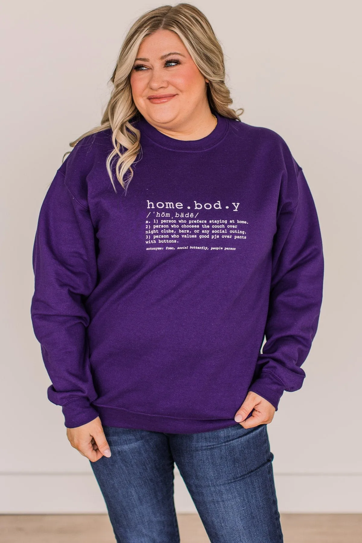 Homebody Crew Neck Pullover- Violet