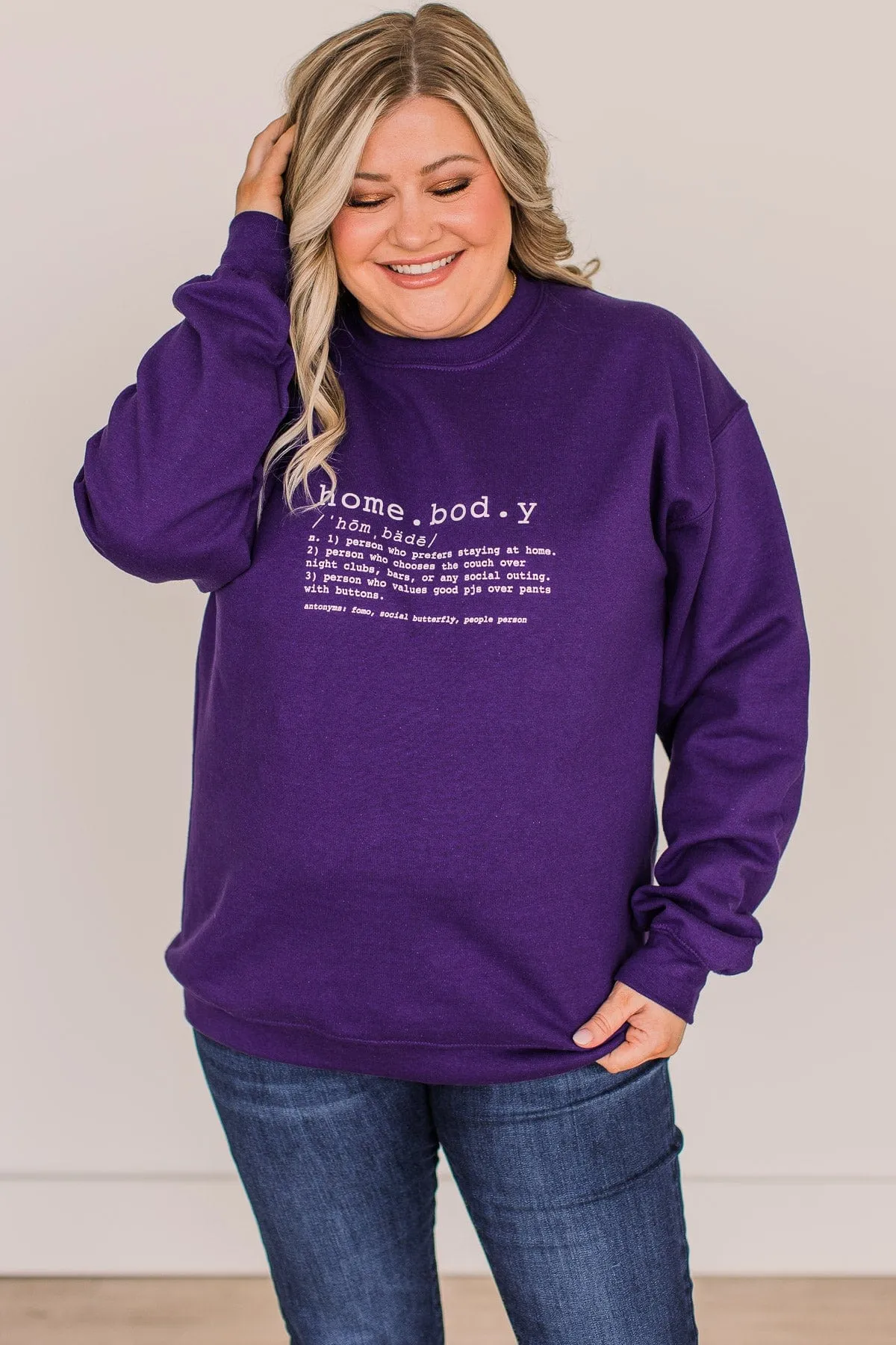 Homebody Crew Neck Pullover- Violet