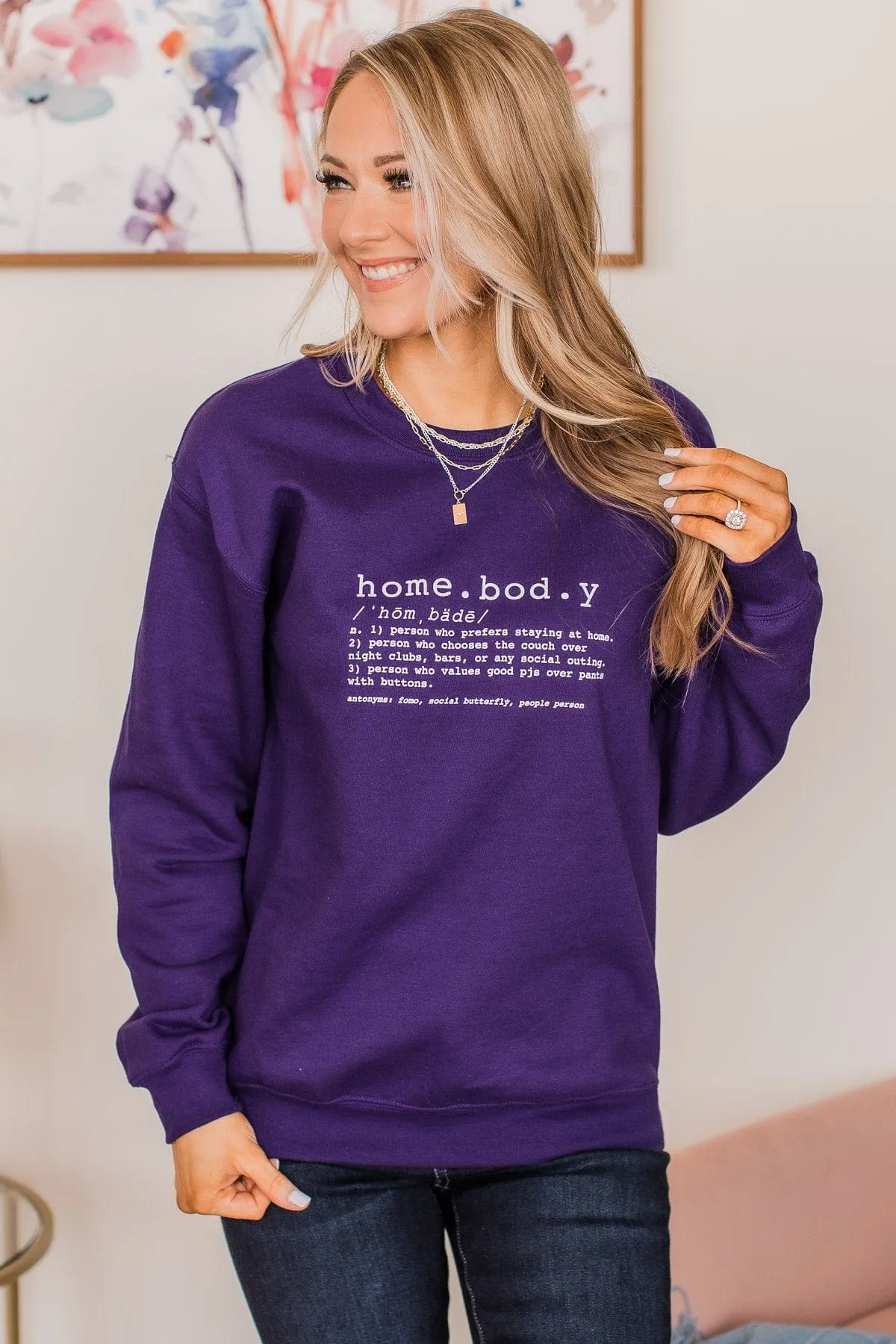 Homebody Crew Neck Pullover- Violet