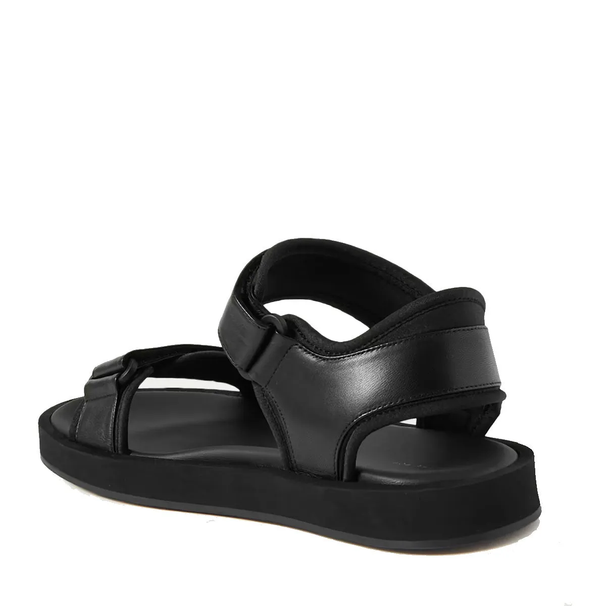 Hook And Loop Flat Sandal, Black