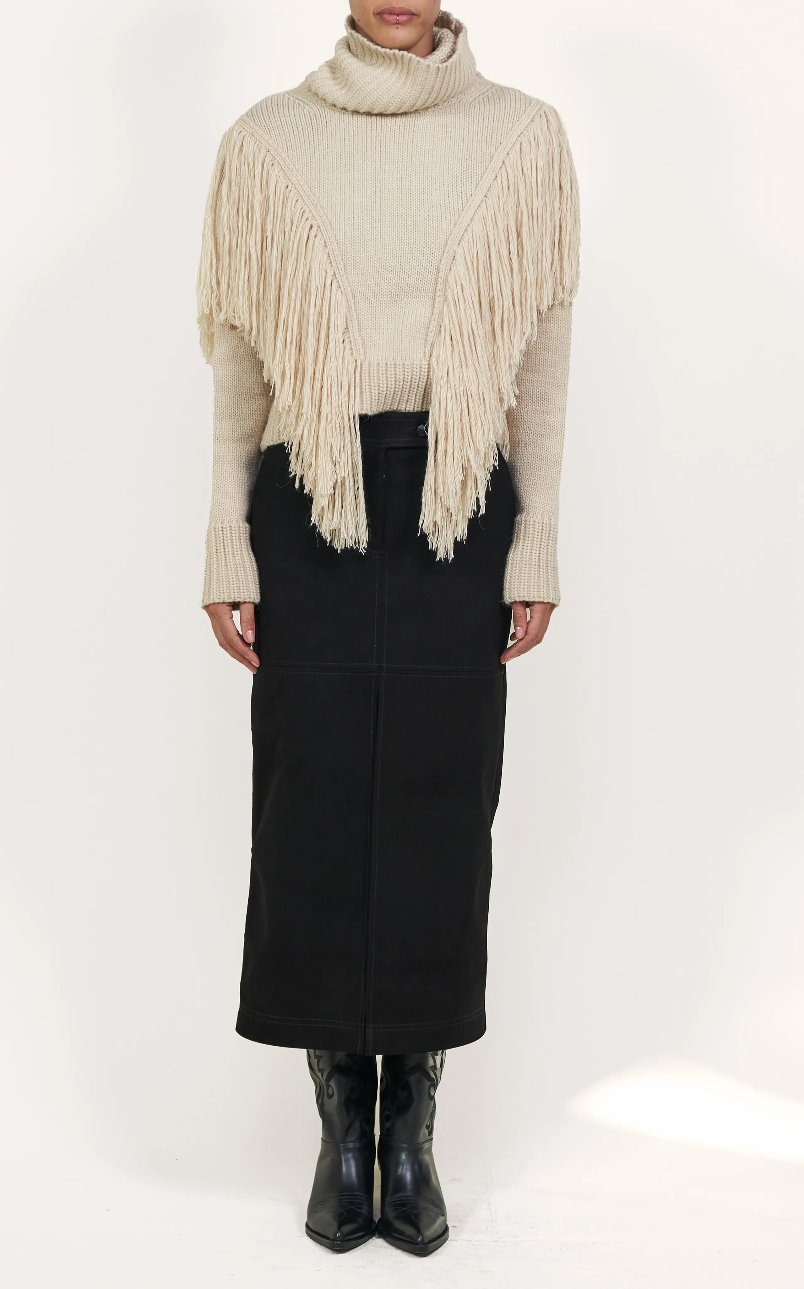 Johanna Ortiz Elegancia Natural Fringed Cashmere Sweater